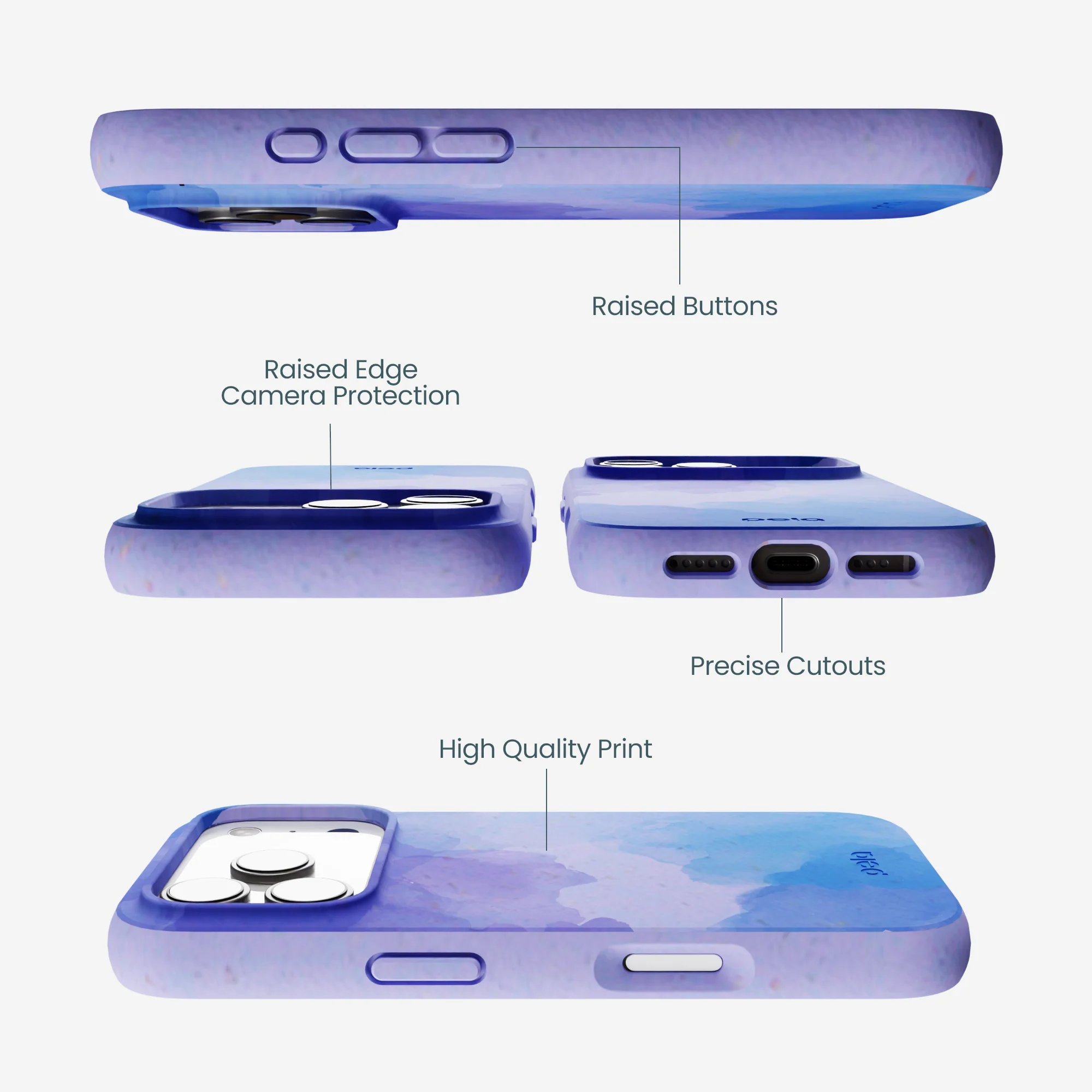Lavender Blue Reflections iPhone 17 Pro Case - Image 3