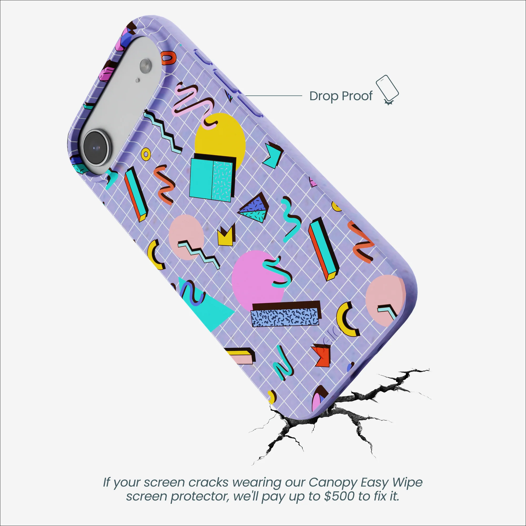 Lavender Retro Grid iPhone Air Case - Image 4