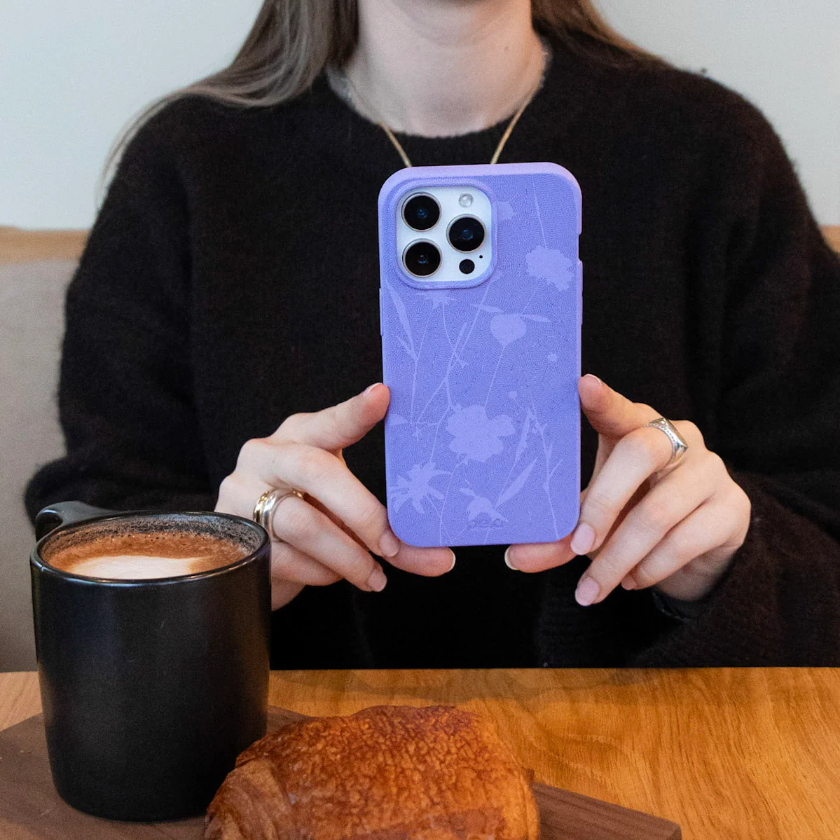 Lavender Wildflower Stitching iPhone 12/ iPhone 12 Pro Case - Image 2