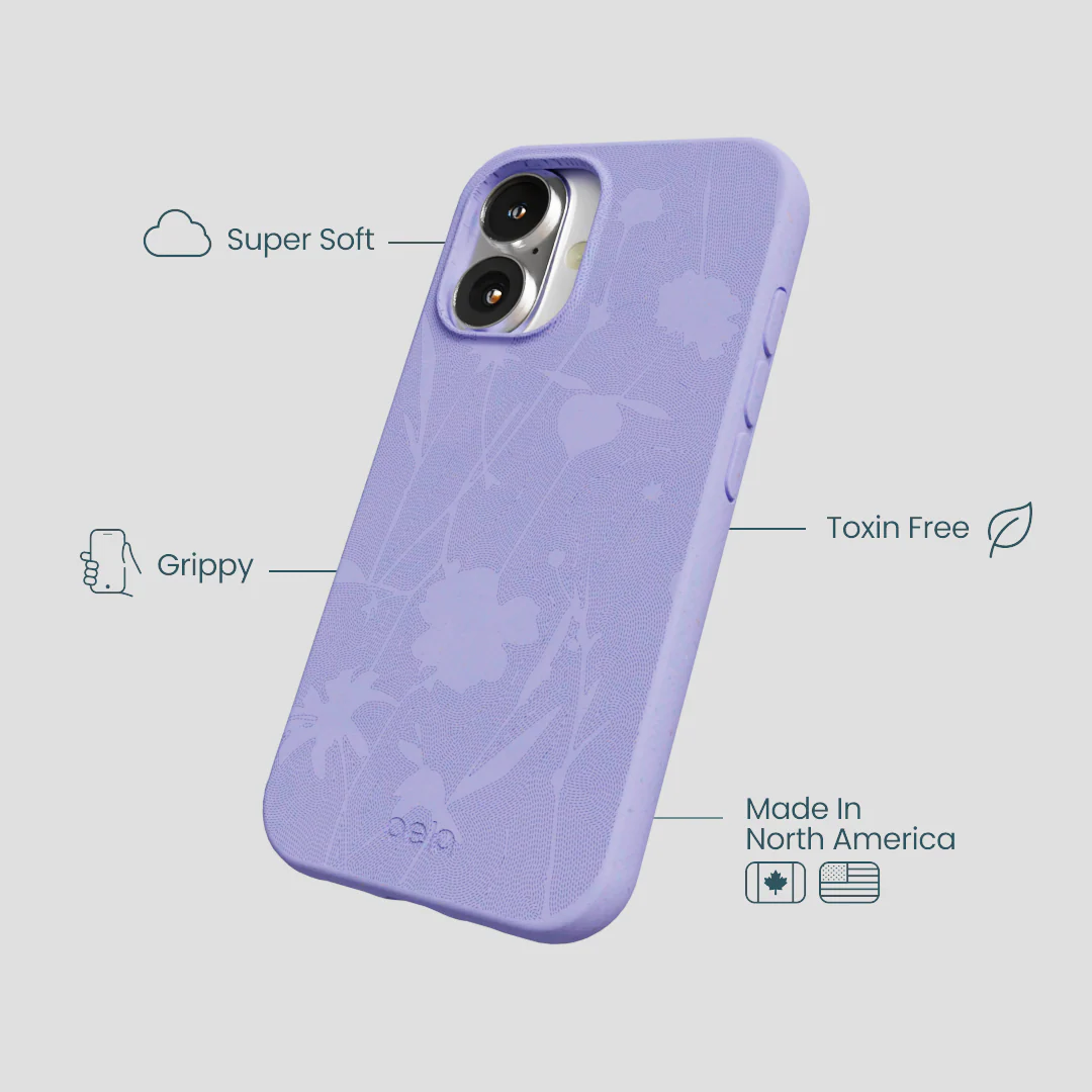 Lavender Wildflower Stitching iPhone 16 Case - Image 4