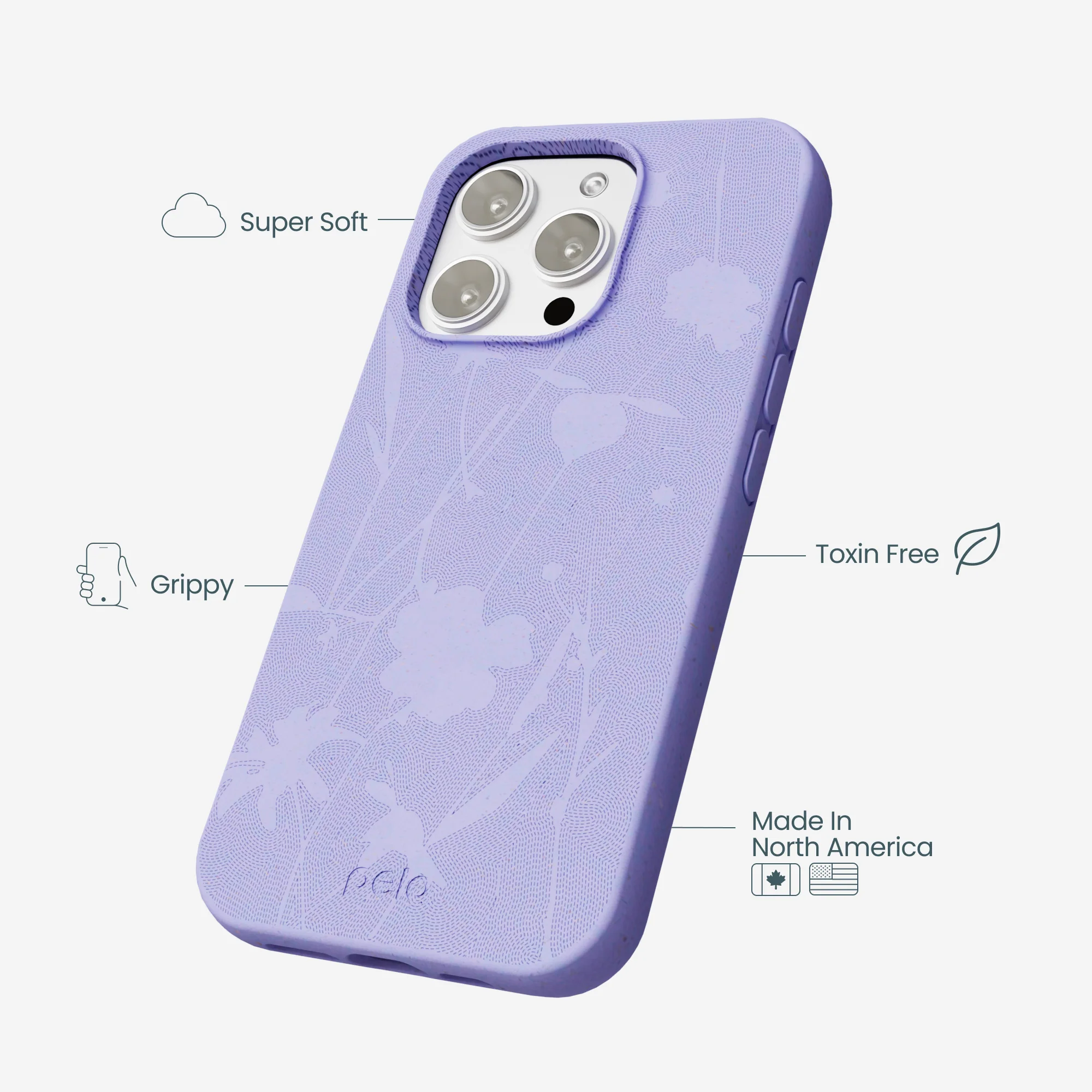 Lavender Wildflower Stitching iPhone 16 Pro Max Case - Image 4