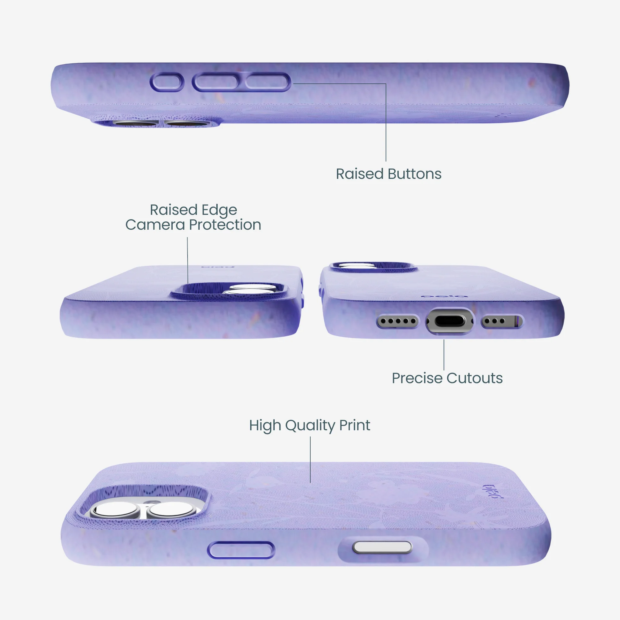 Lavender Wildflower Stitching iPhone 17 Case - Image 3
