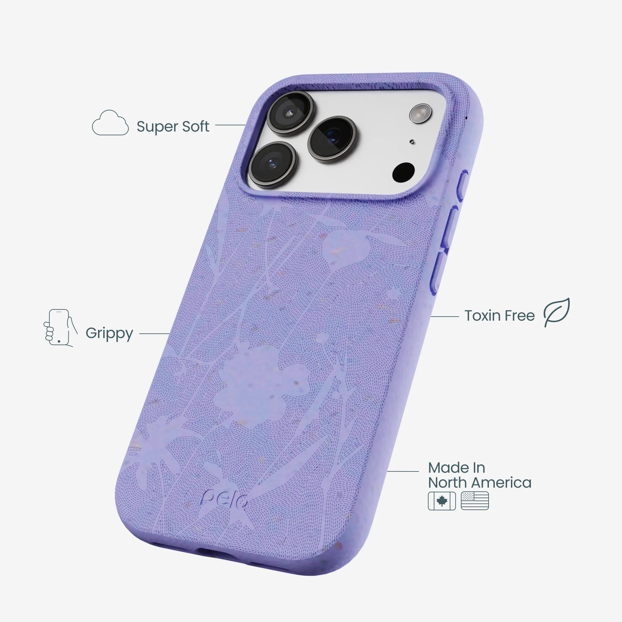 Lavender Wildflower Stitching iPhone 17 Pro Case - Image 3