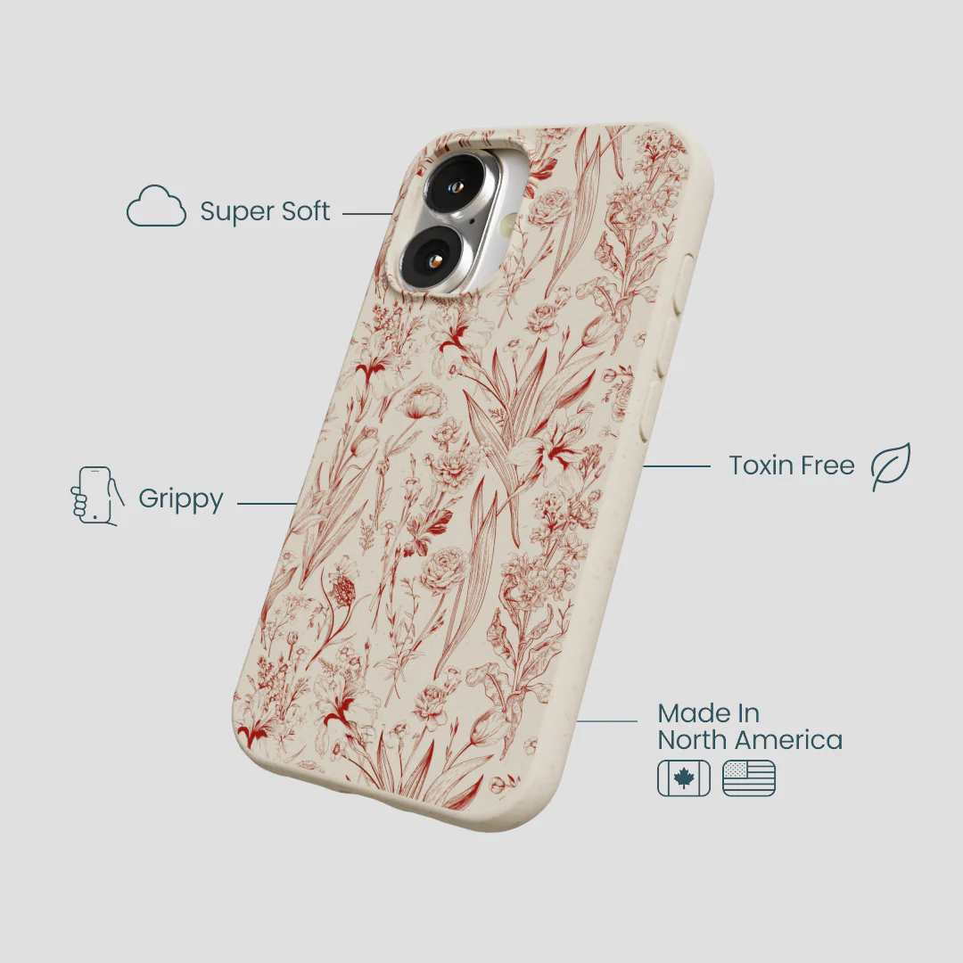 London Fog Crimson Bouquet iPhone 16 Case - Image 4