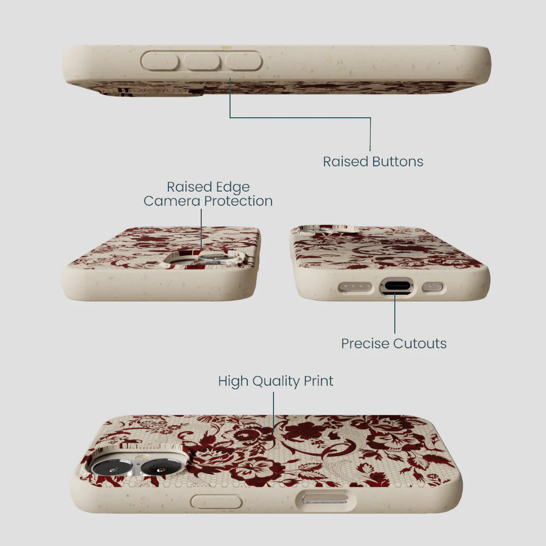 London Fog Crimson Veil iPhone 16 Case - Image 3
