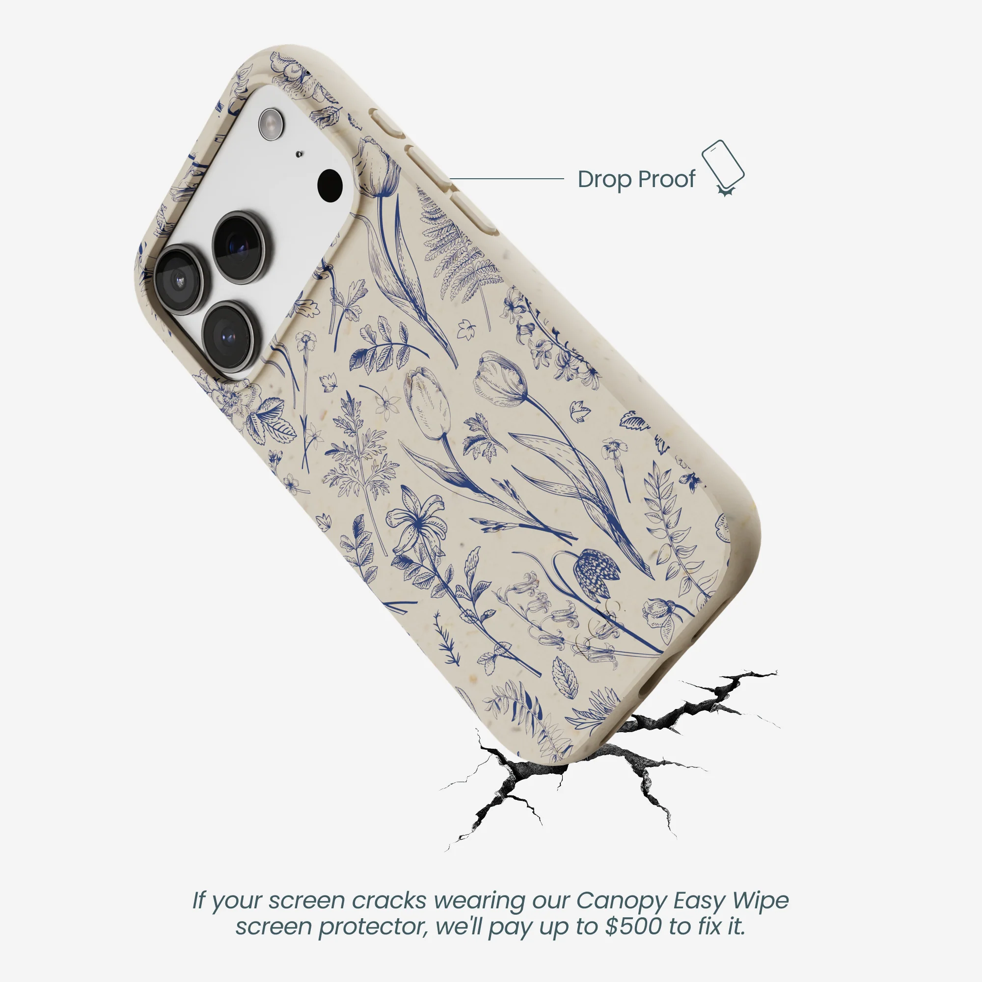 London Fog Indigo Bouquet iPhone 17 Pro Case - Image 4