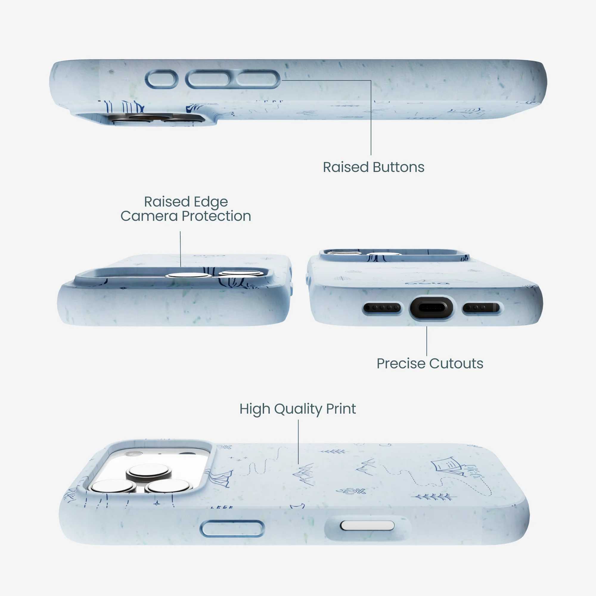 Powder Blue Camp Nights iPhone 17 Pro Case - Image 3