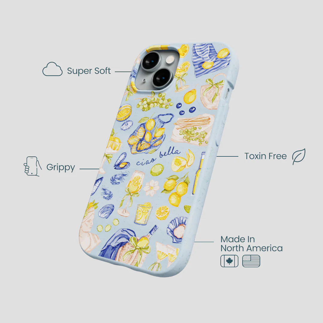 Powder Blue Ciao Bella iPhone 15 Case - Image 4