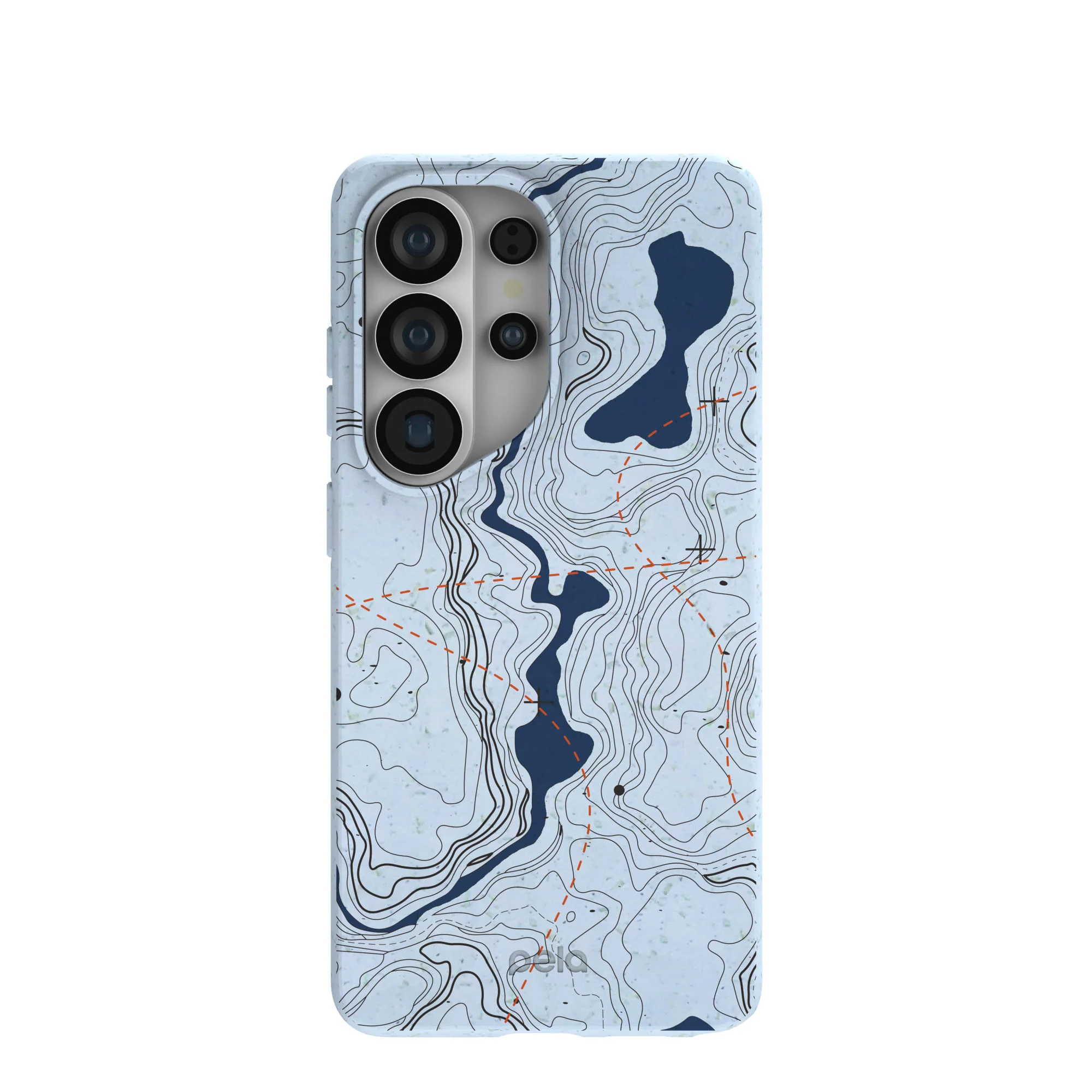 Powder Blue Contour Lines Samsung Galaxy S26 Ultra Case