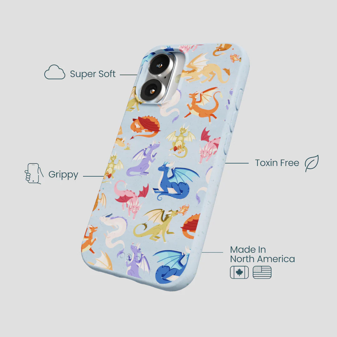Powder Blue Dragon Cuties iPhone 16 Case - Image 4