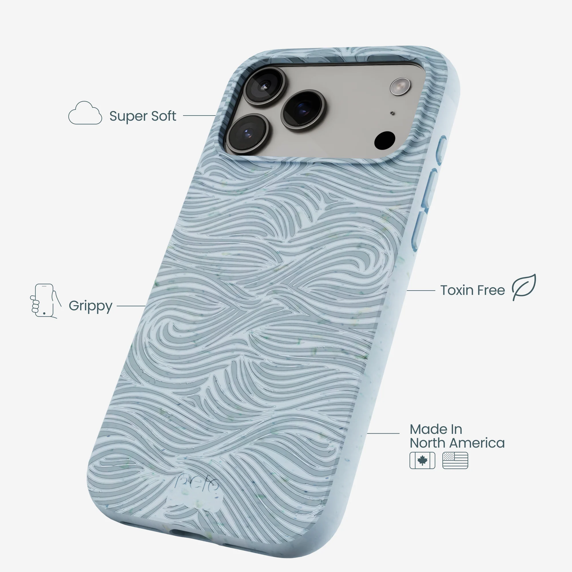 Powder Blue Ebb and Flow iPhone 17 Pro Max Case - Image 4