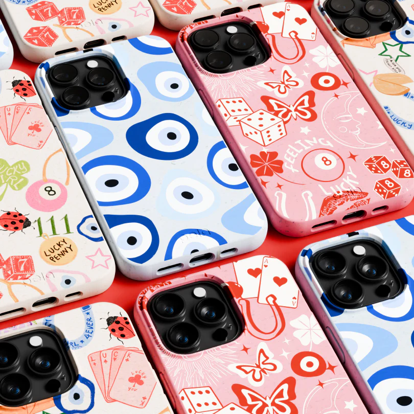 Powder Blue Evil Eye iPhone 13 Case - Image 7