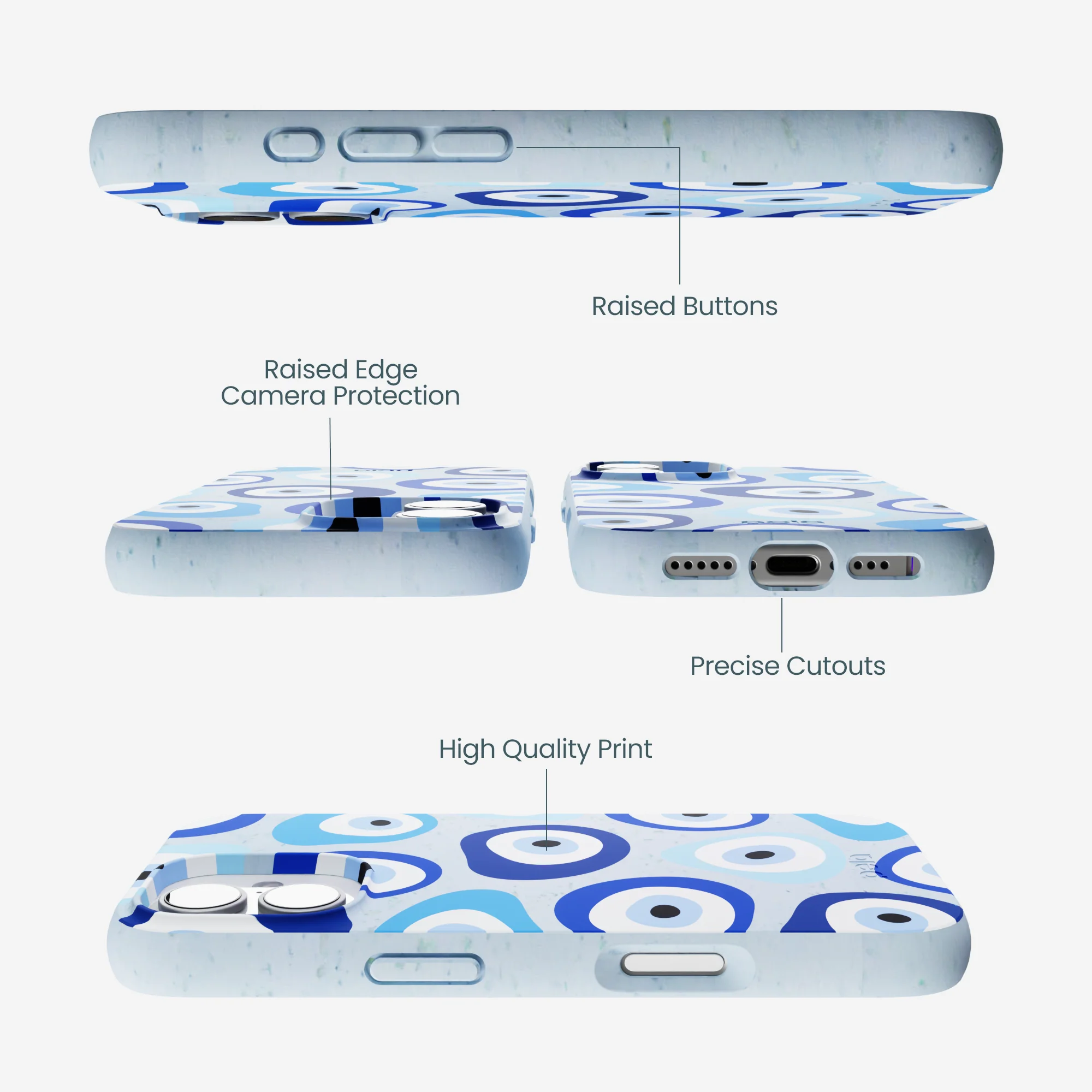 Powder Blue Evil Eye iPhone 17 Case - Image 3