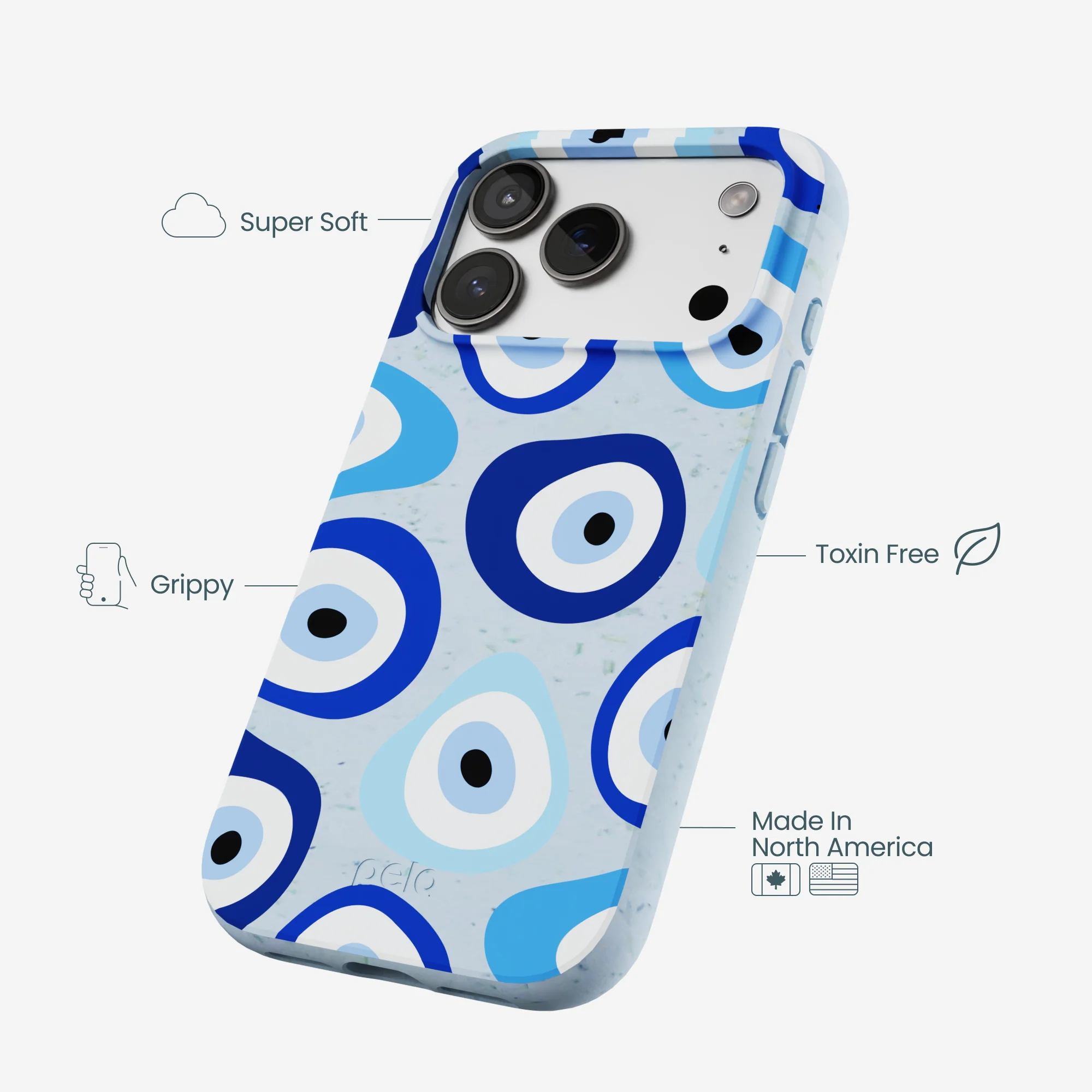 Powder Blue Evil Eye iPhone 17 Pro Case - Image 4