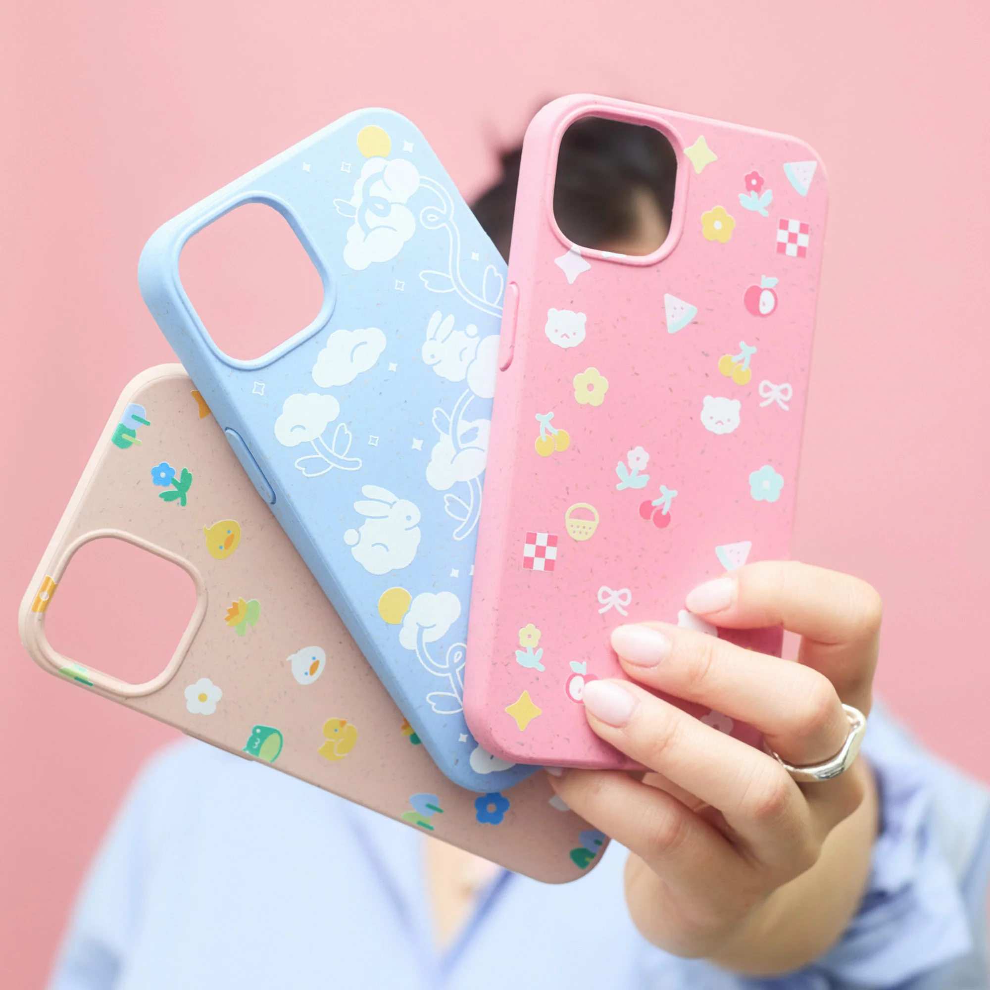 Powder Blue Fluffy Flower iPhone 16 Pro Max Case - Image 9