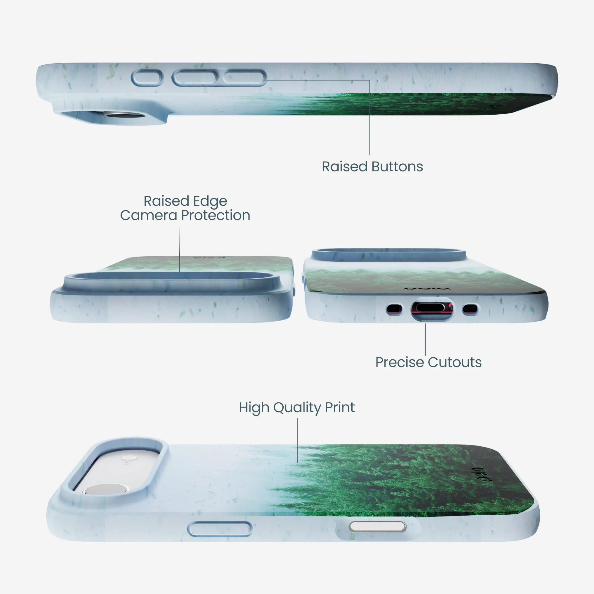 Powder Blue Forest Mist iPhone Air Case - Image 2