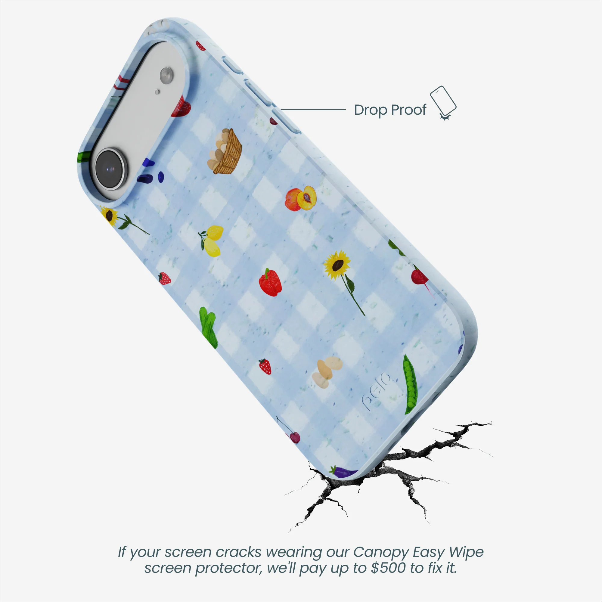 Powder Blue Gingham Farmhouse iPhone Air Case - Image 4