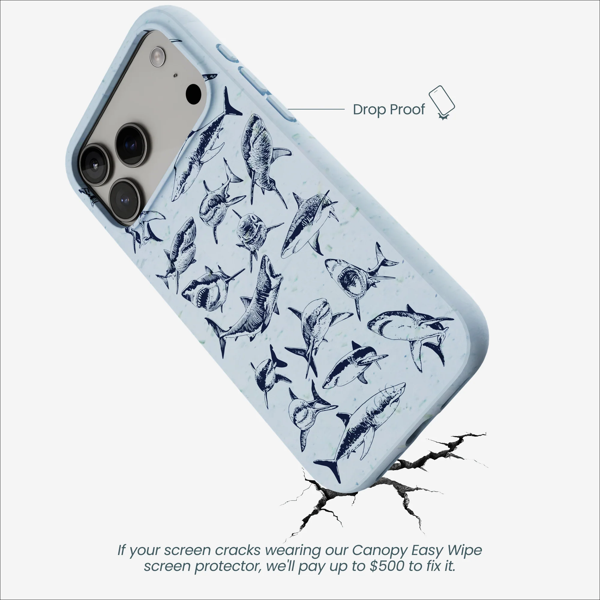 Powder Blue Great White iPhone 17 Pro Max Case - Image 4