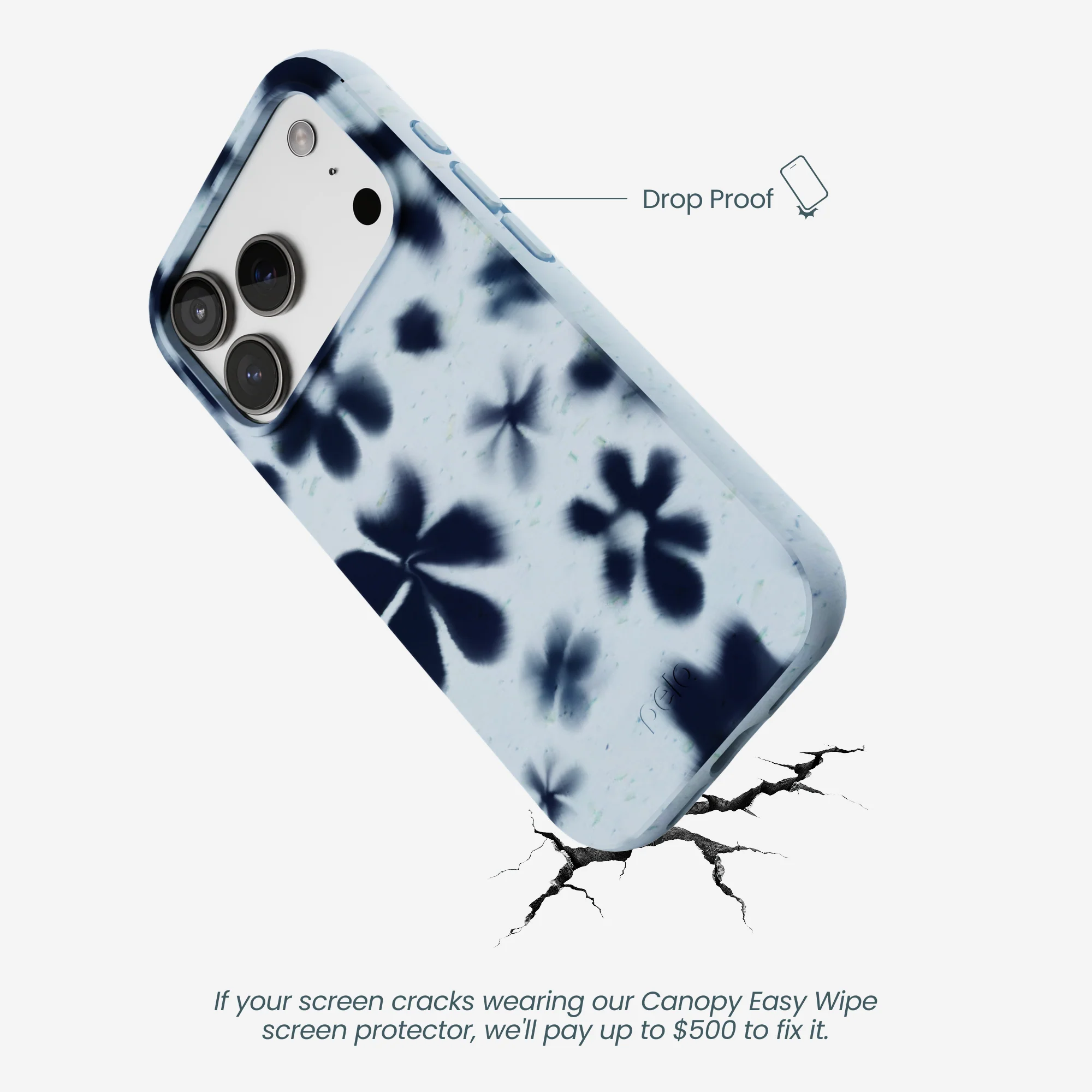 Powder Blue Hazy Daisies iPhone 17 Pro Case - Image 4