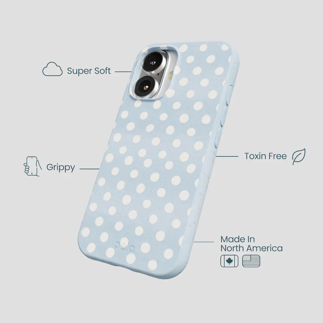 Powder Blue Indigo Dots iPhone 16 Case - Image 4