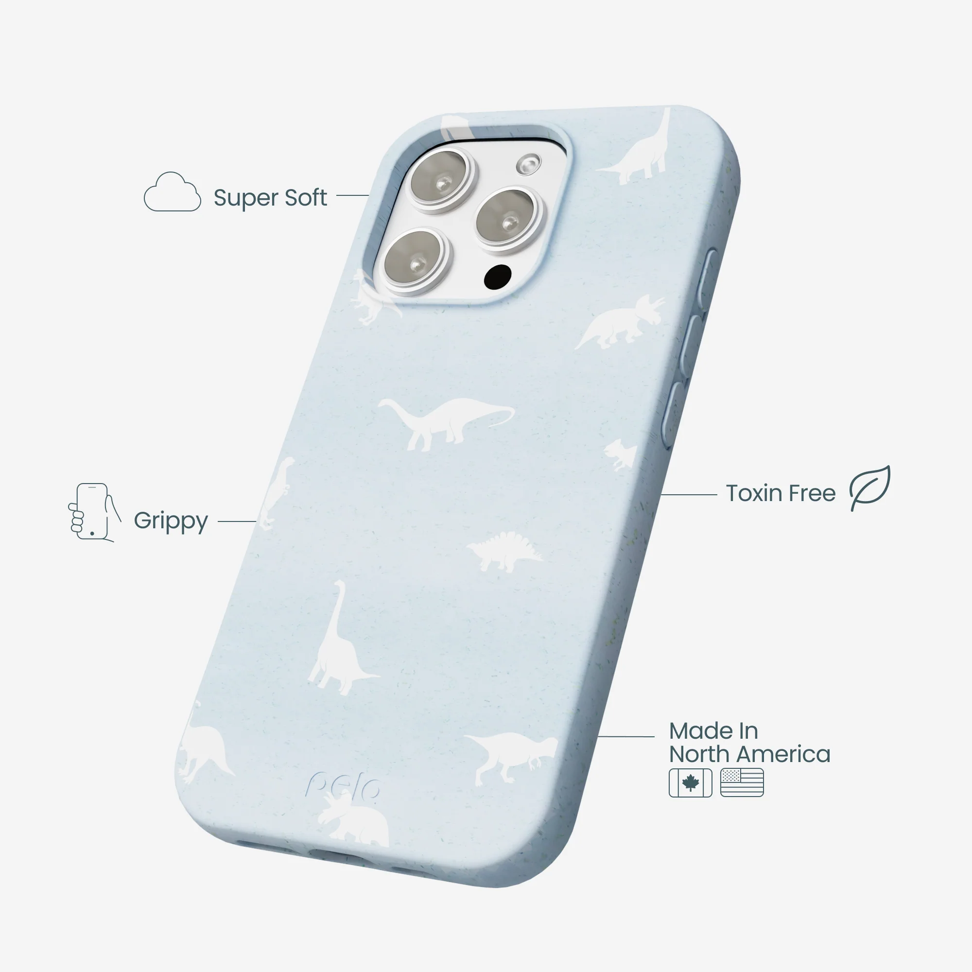 Powder Blue Lil Dinos iPhone 16 Pro Max Case - Image 4