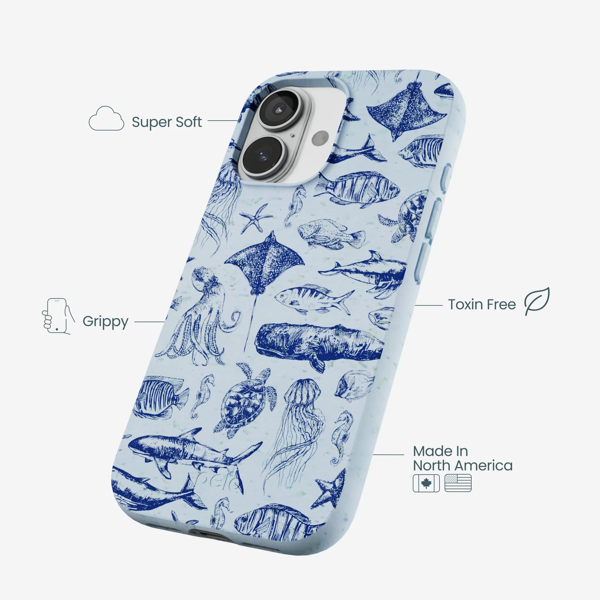 Powder Blue Marine Life iPhone 17 Case - Image 4