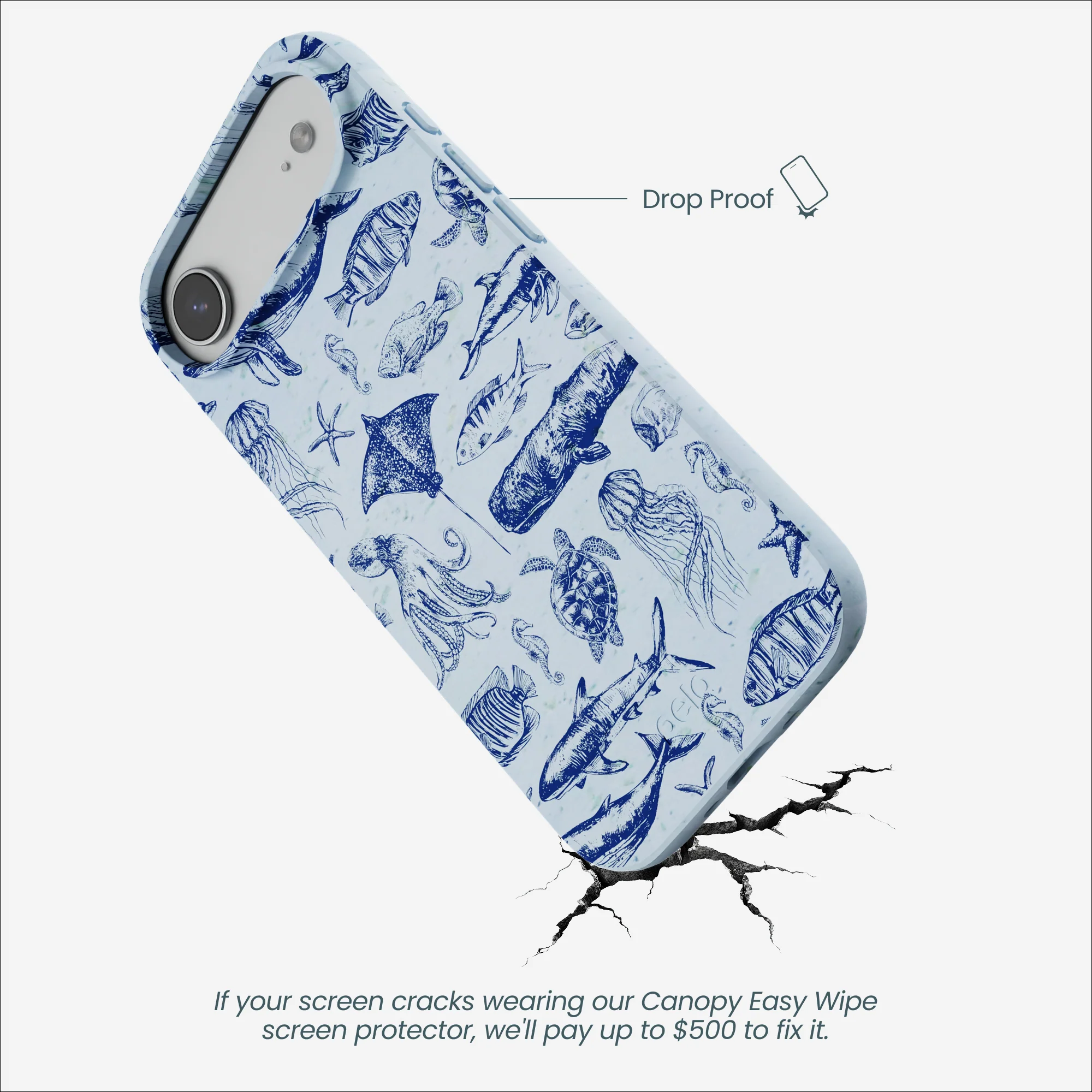 Powder Blue Marine Life iPhone Air Case - Image 5
