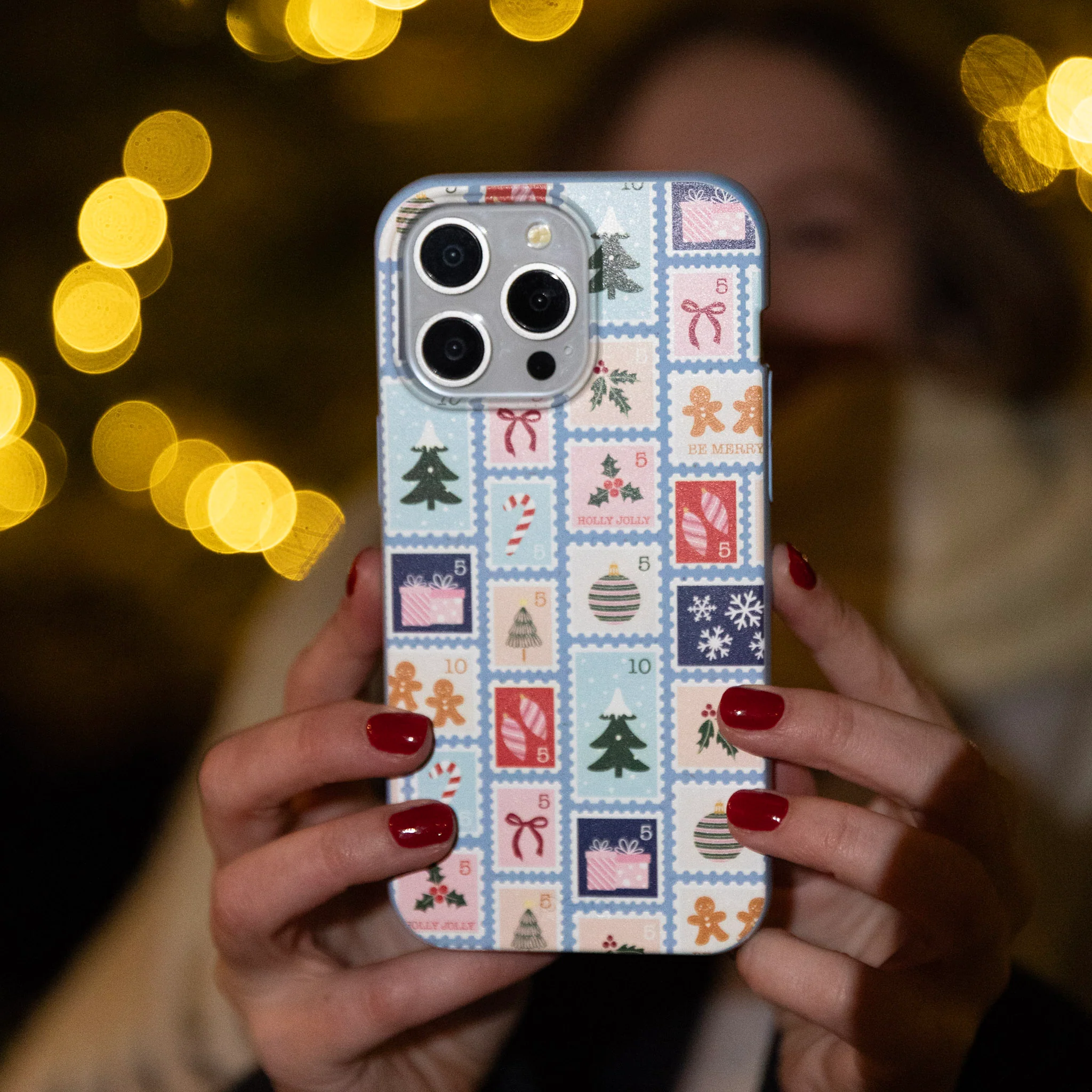 Powder Blue Noel Stamps Google Pixel 9/9 Pro Case - Image 2