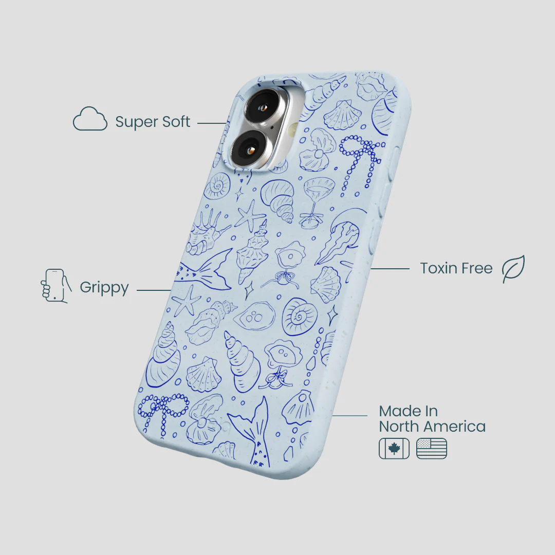 Powder Blue Ocean Charms iPhone 16 Case - Image 4