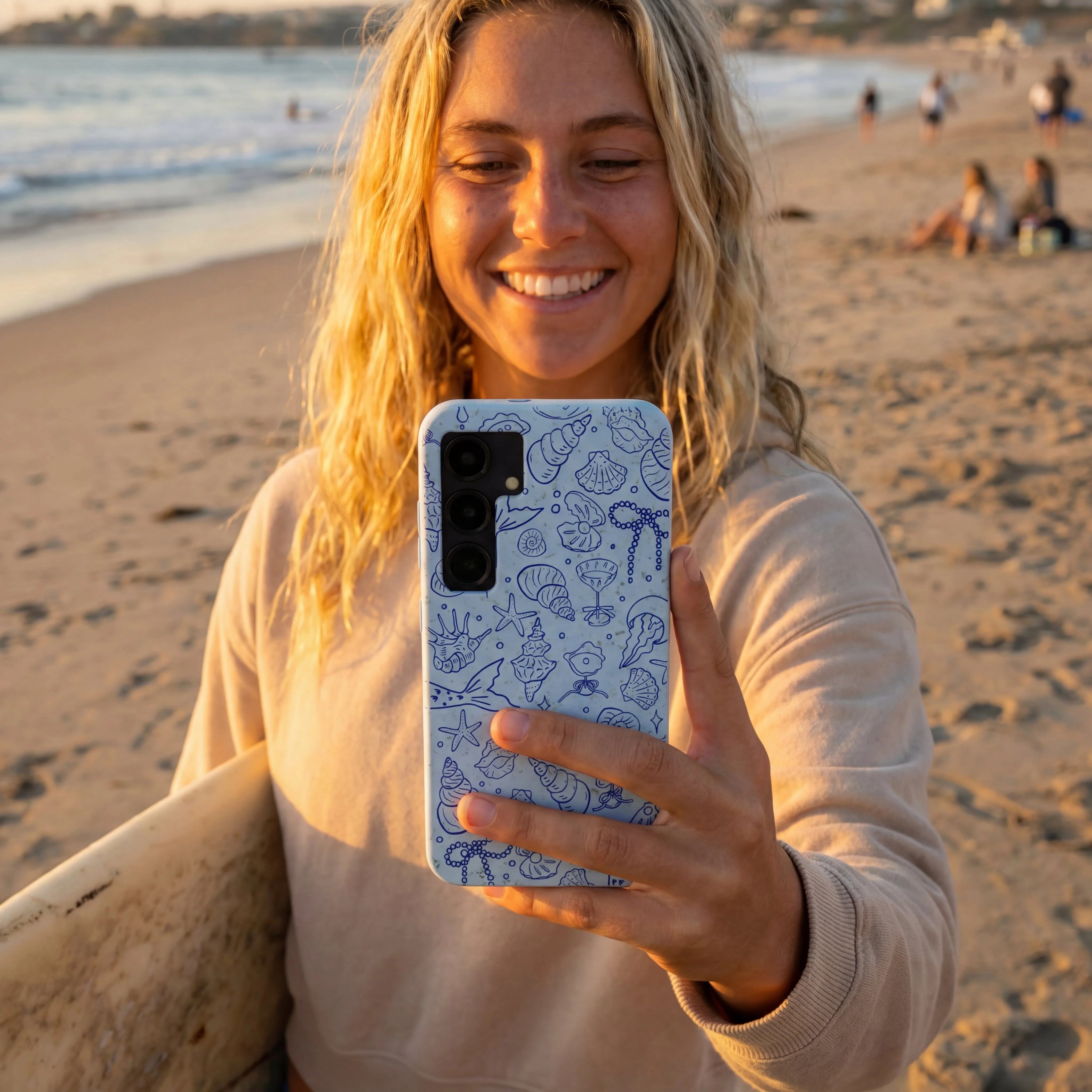 Powder Blue Ocean Charms Samsung Galaxy S24 Ultra Case - Image 2
