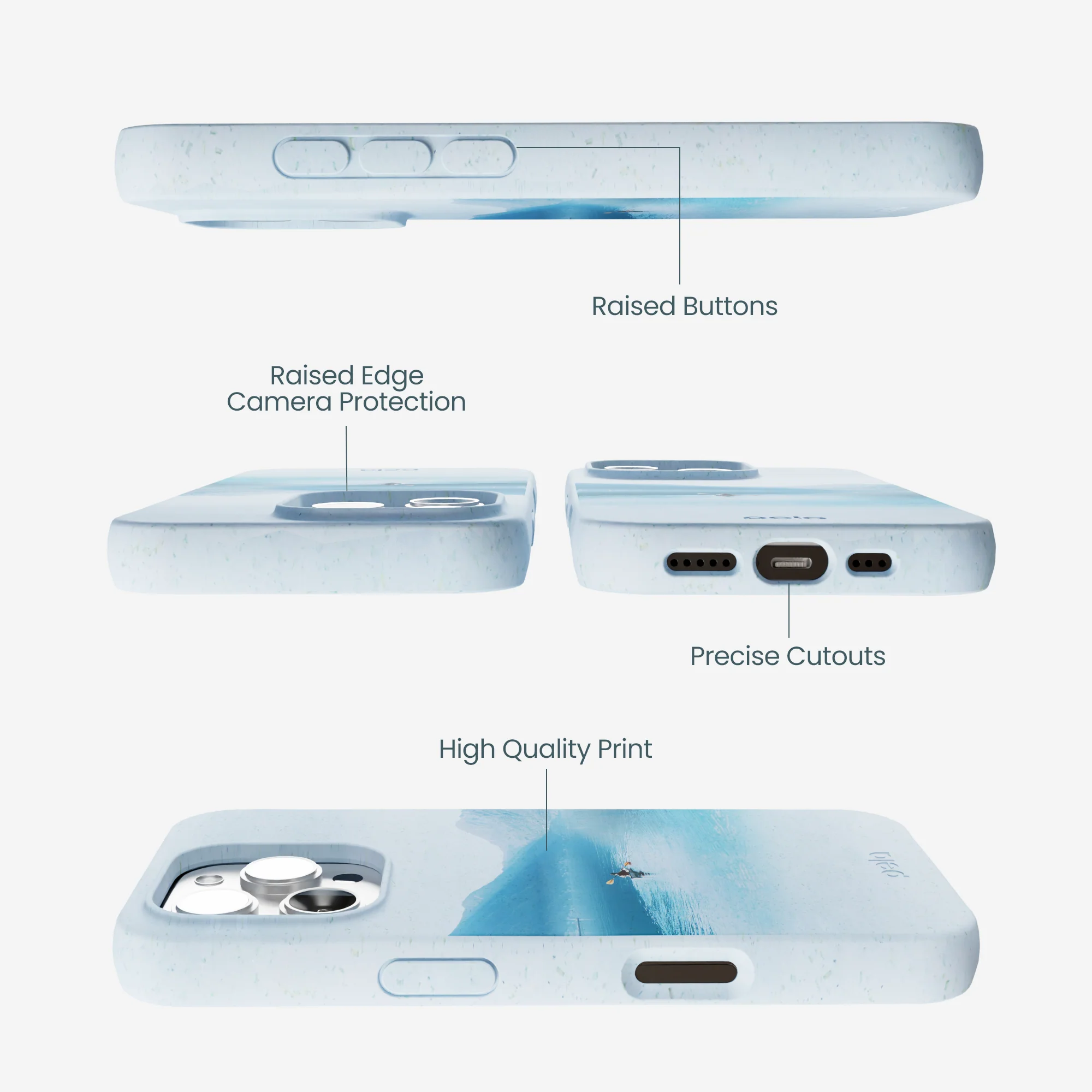 Powder Blue Serene iPhone 16 Pro Max Case - Image 3