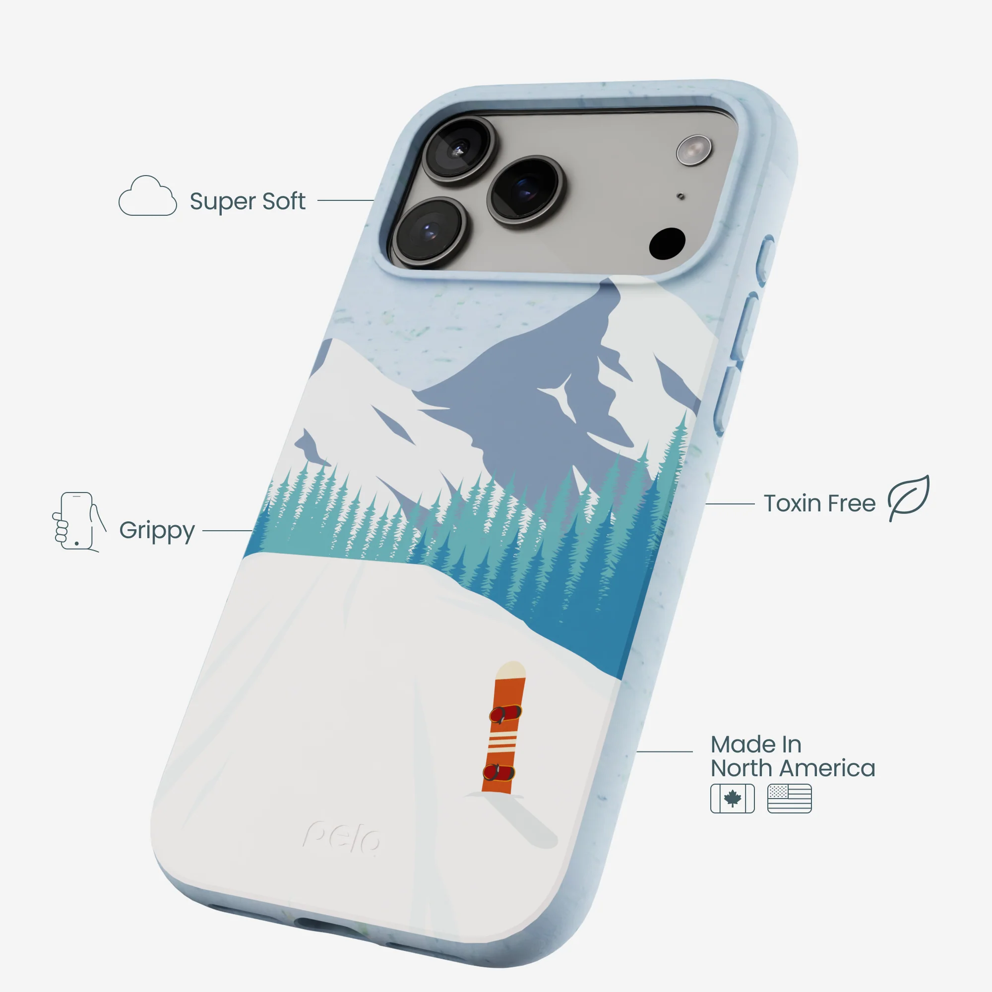 Powder Blue Shredding Peaks iPhone 17 Pro Max Case - Image 3