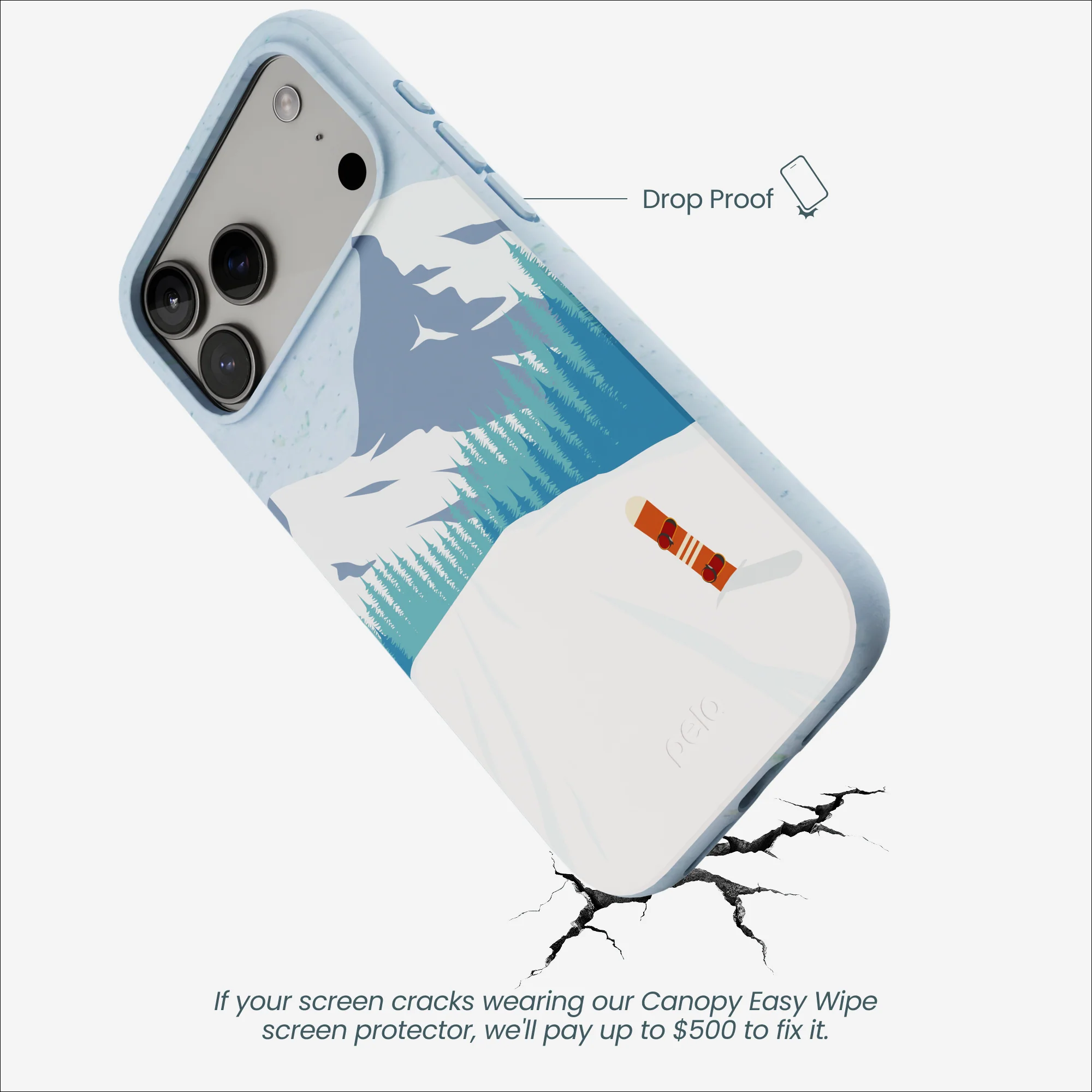 Powder Blue Shredding Peaks iPhone 17 Pro Max Case - Image 4