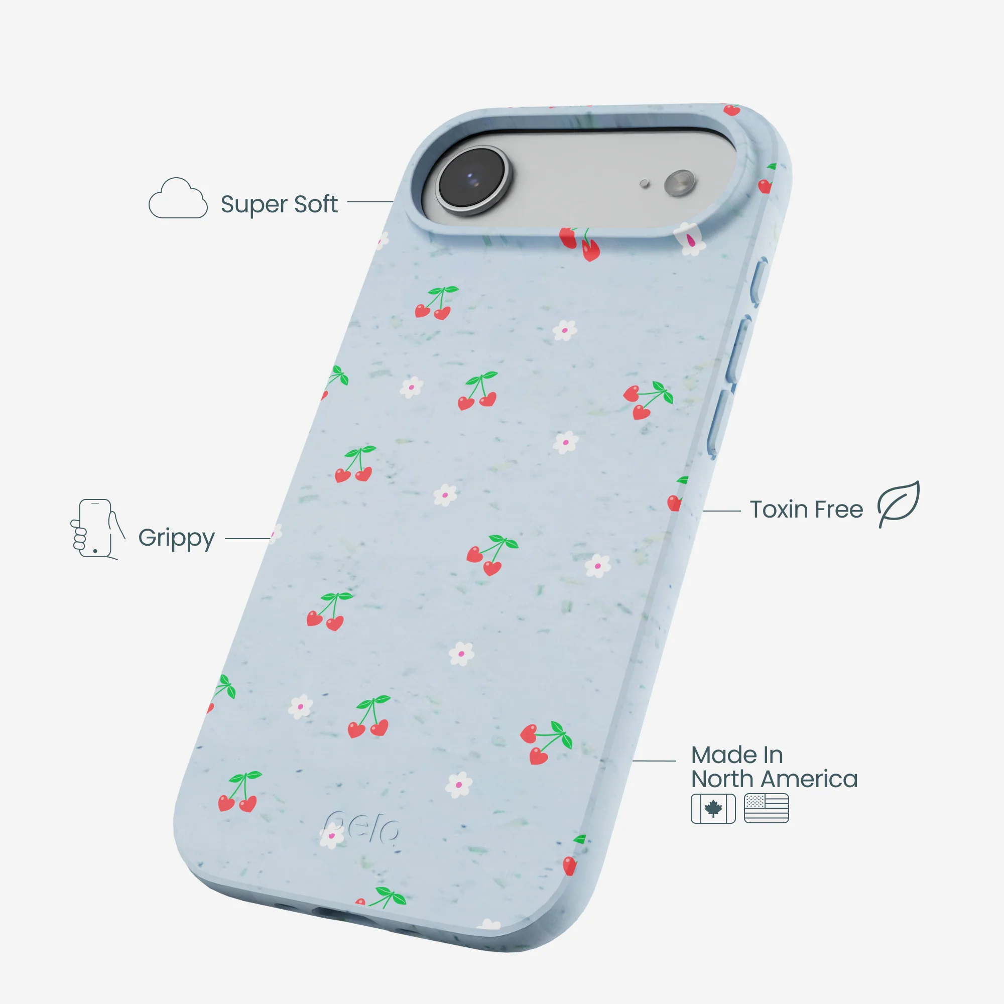 Powder Blue Sweet Cherries iPhone Air Case - Image 3
