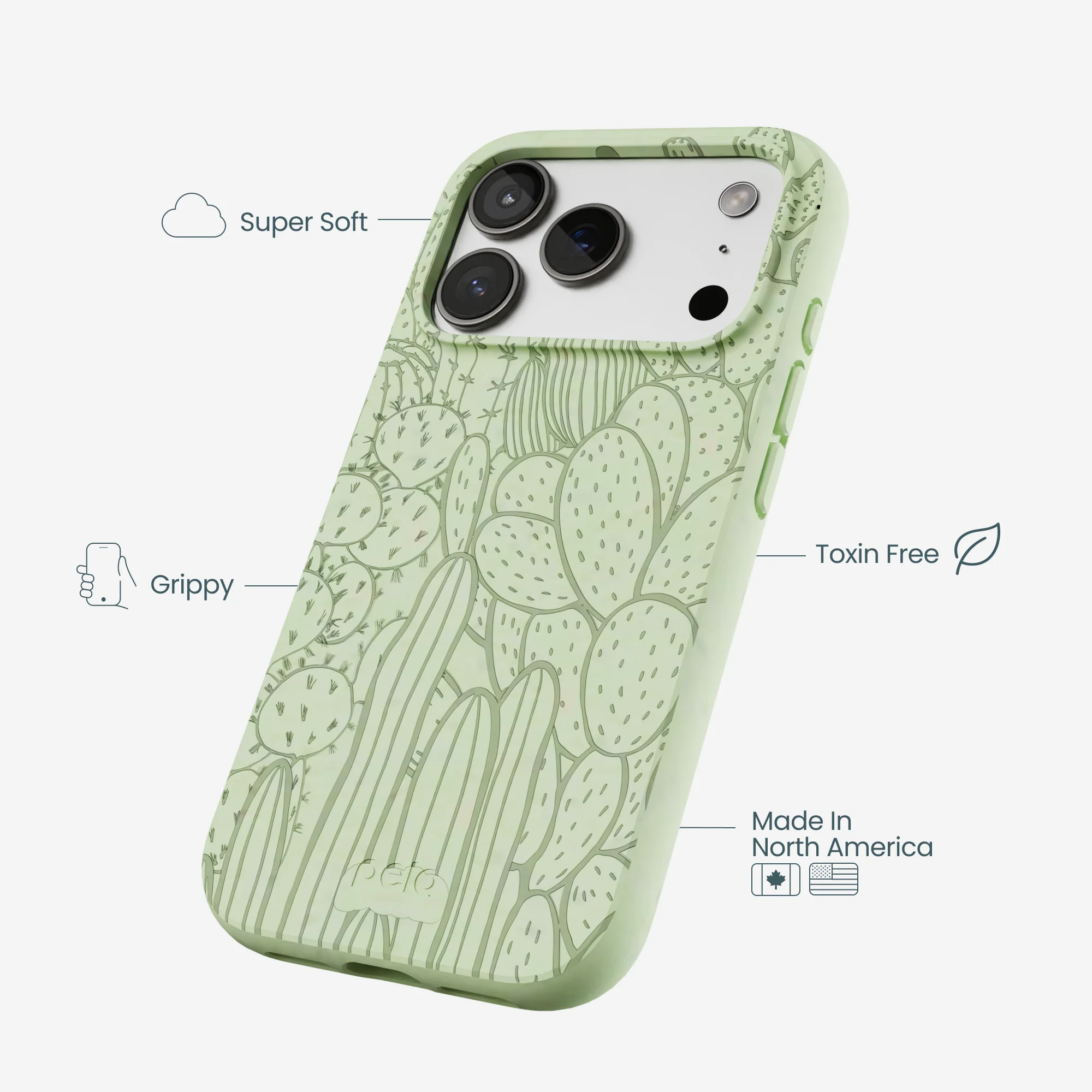 Sage Green Cacti iPhone 17 Pro Case - Image 4