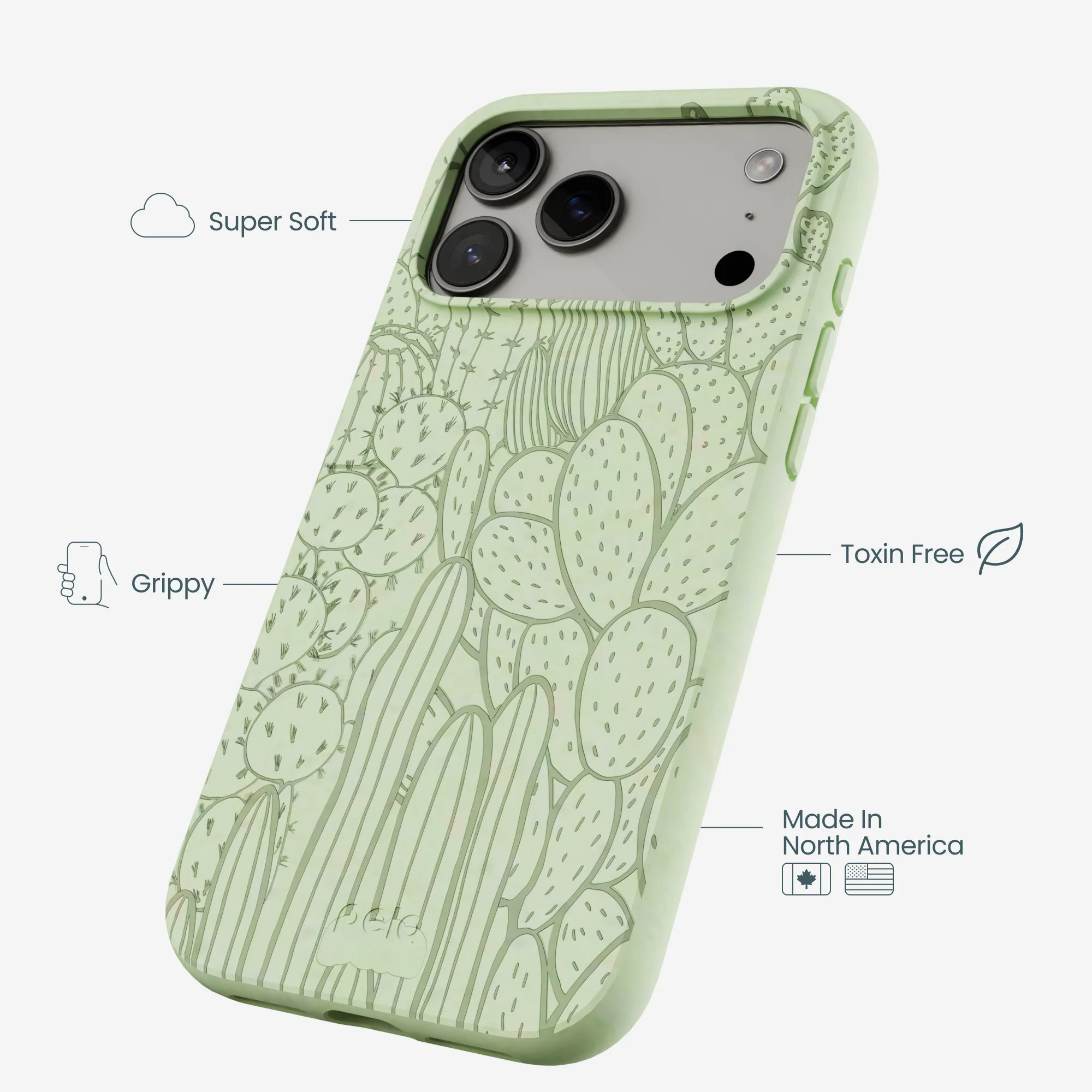 Sage Green Cacti iPhone 17 Pro Max Case - Image 3