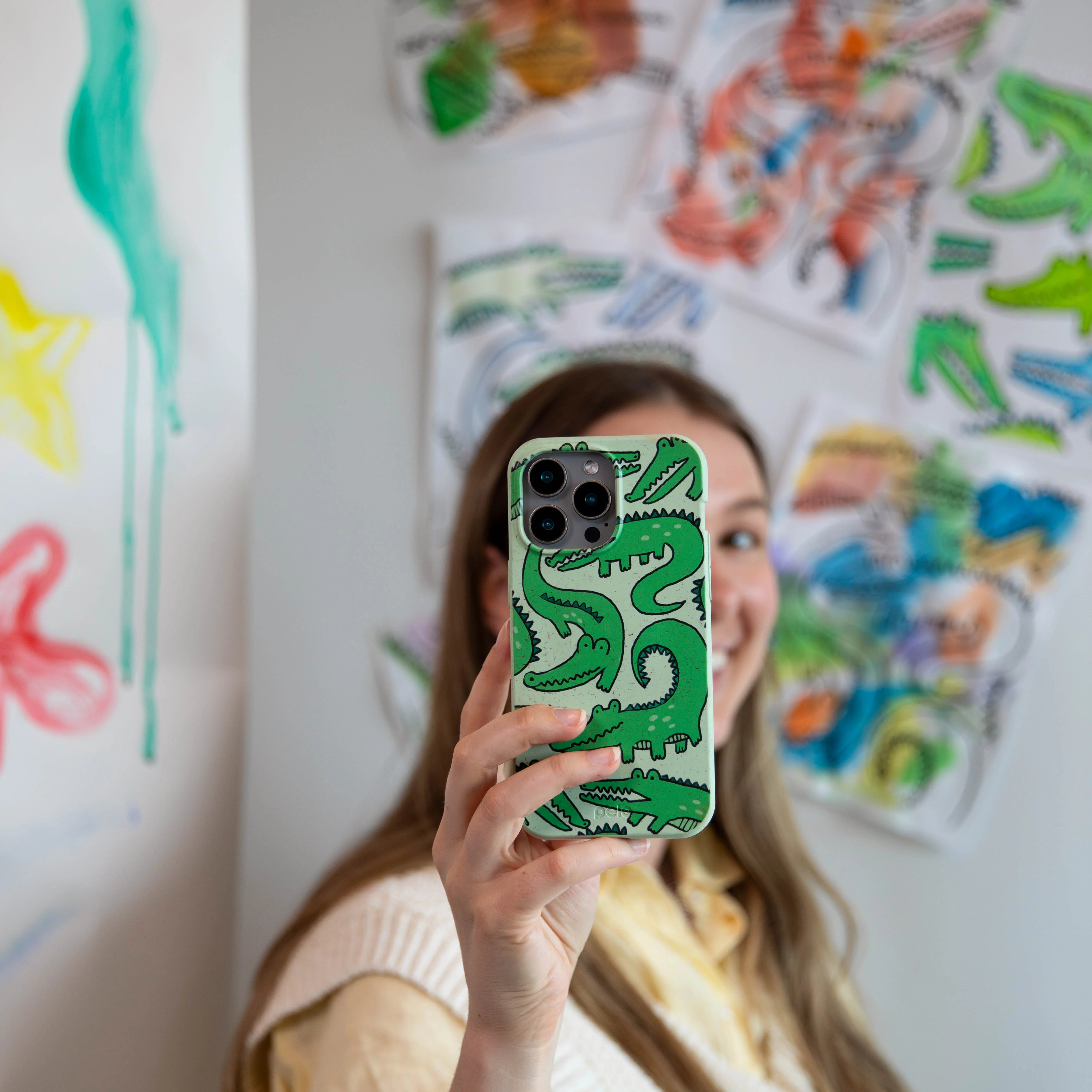 Sage Green Croc a Doodle Google Pixel 9 Pro XL Case - Image 5