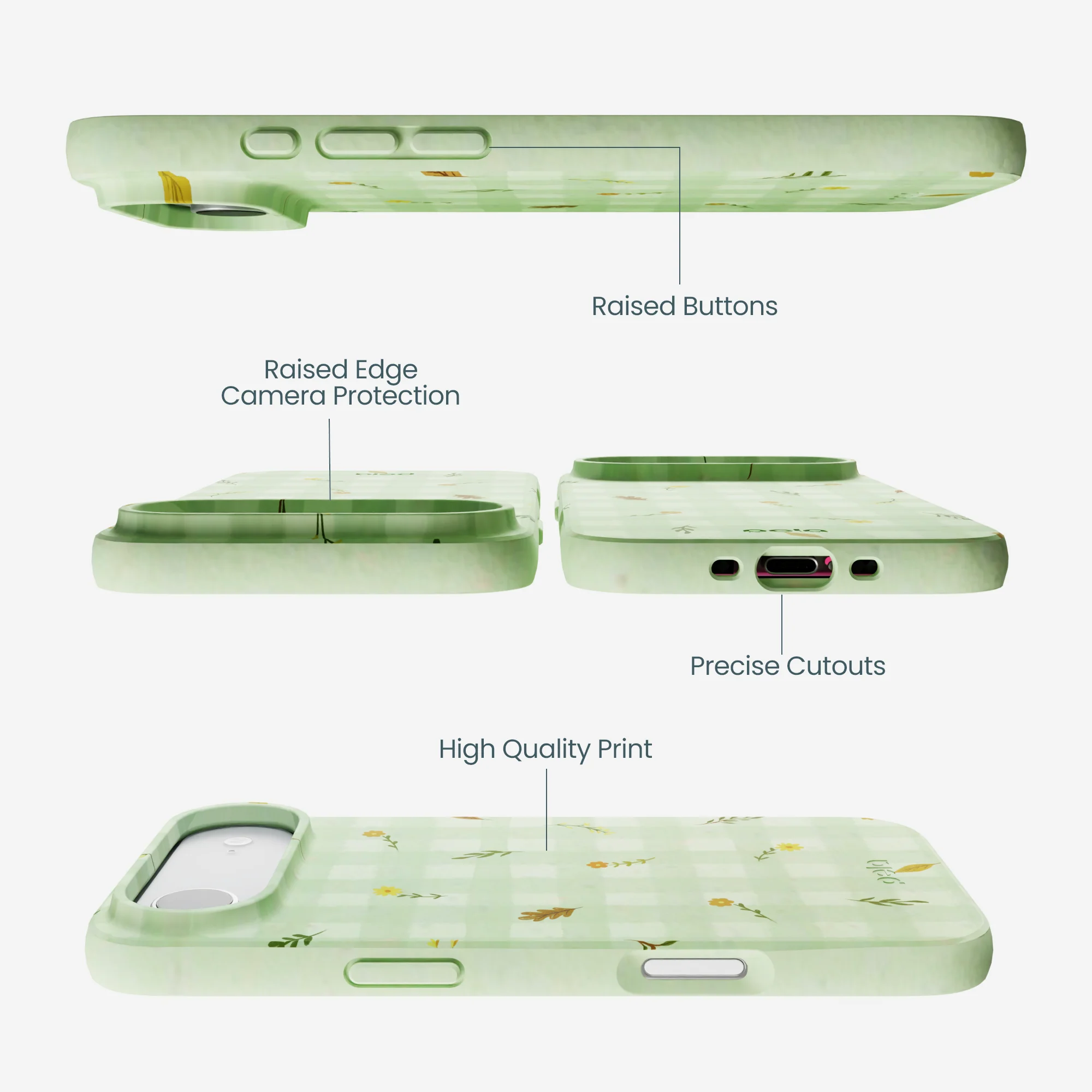 Sage Green Fall Gingham iPhone Air Case - Image 3