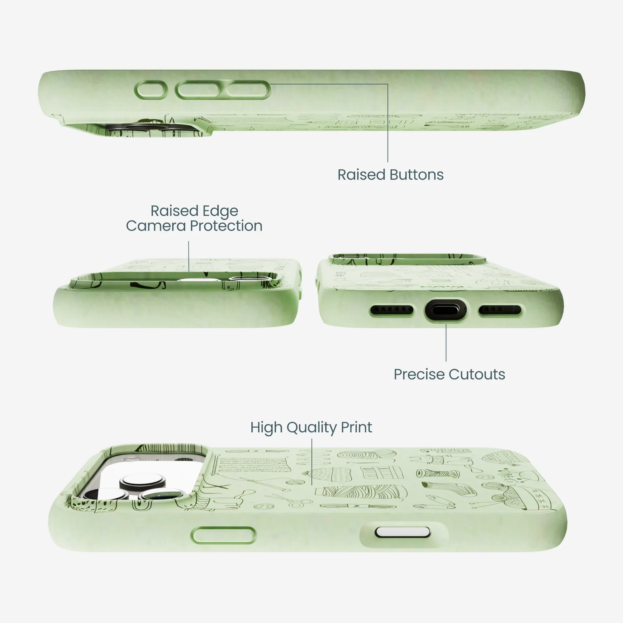 Sage Green Knit Nook iPhone 17 Pro Max Case - Image 2
