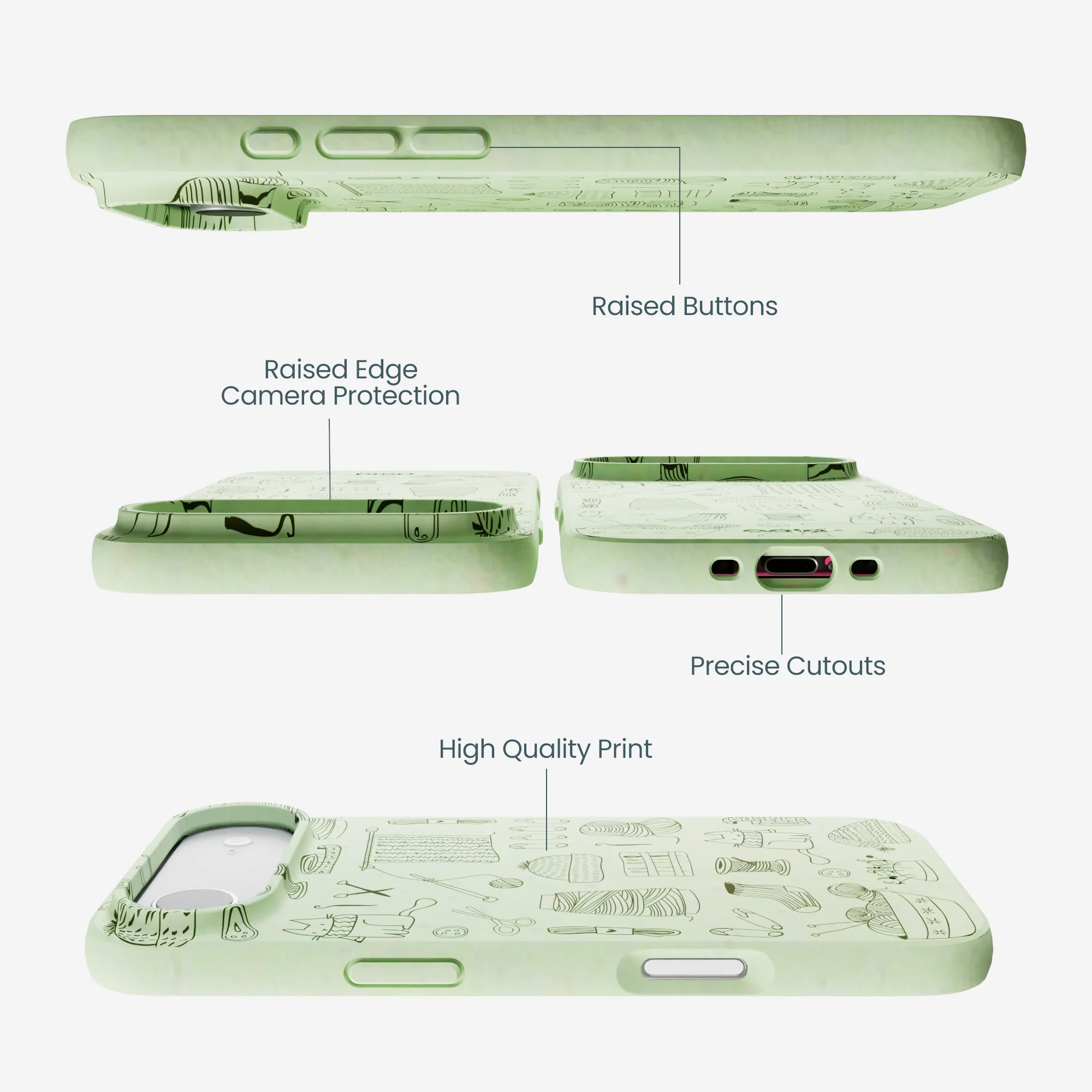 Sage Green Knit Nook iPhone Air Case - Image 2