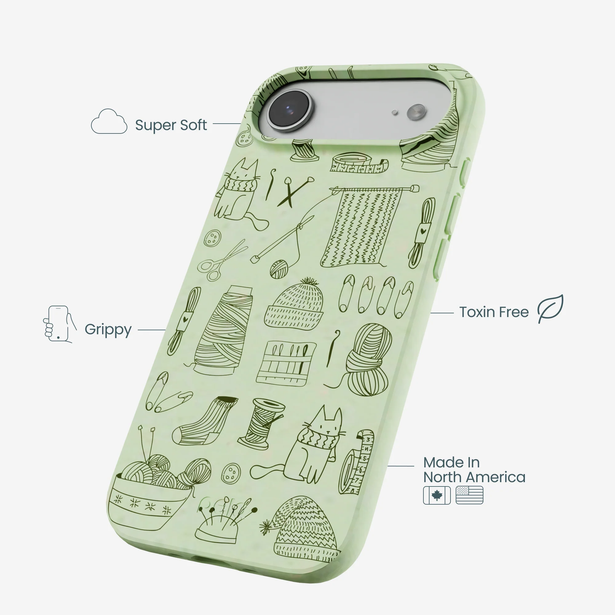 Sage Green Knit Nook iPhone Air Case - Image 3