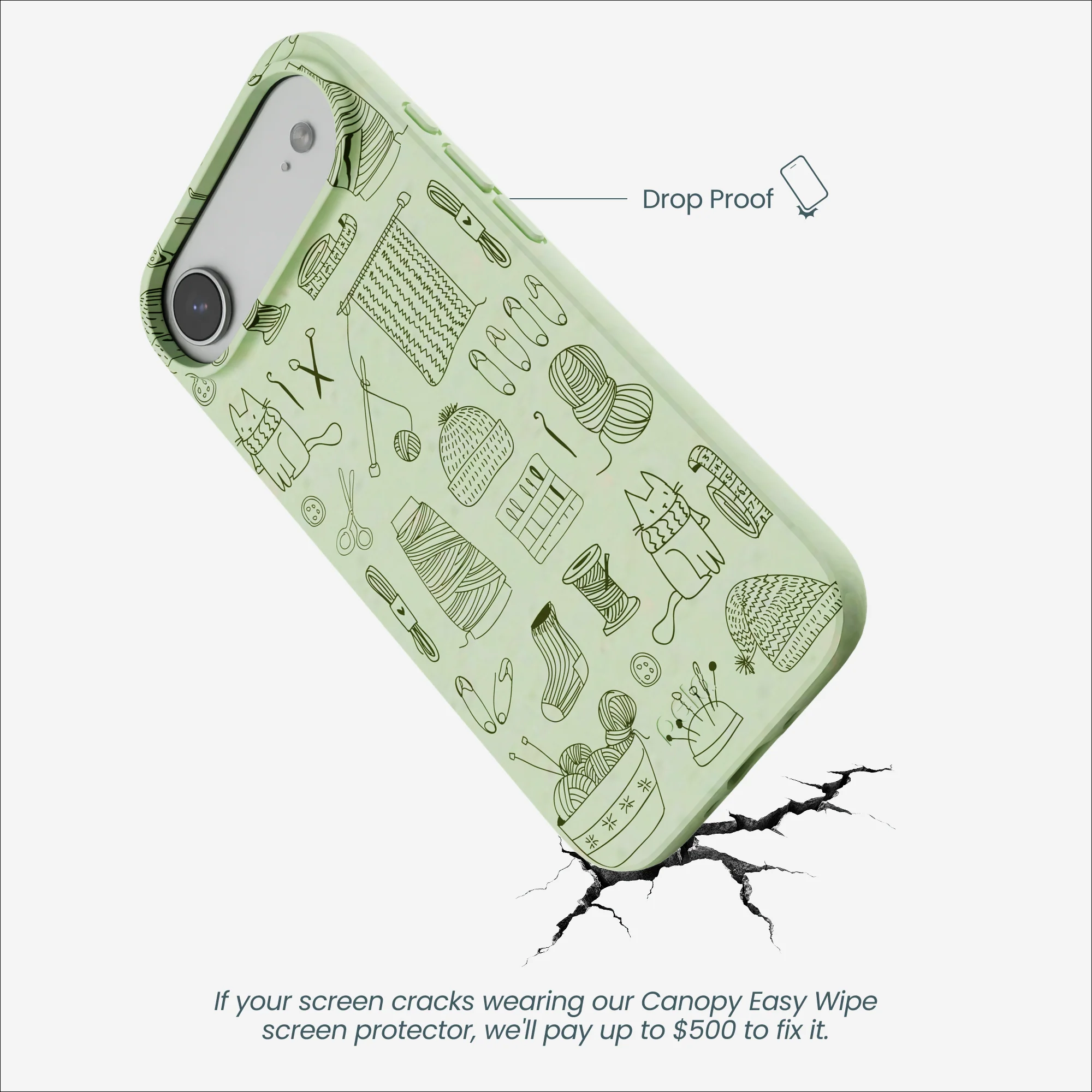 Sage Green Knit Nook iPhone Air Case - Image 4