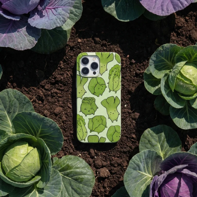 Sage Green Silly Cabbage Google Pixel 8a Case - Image 5