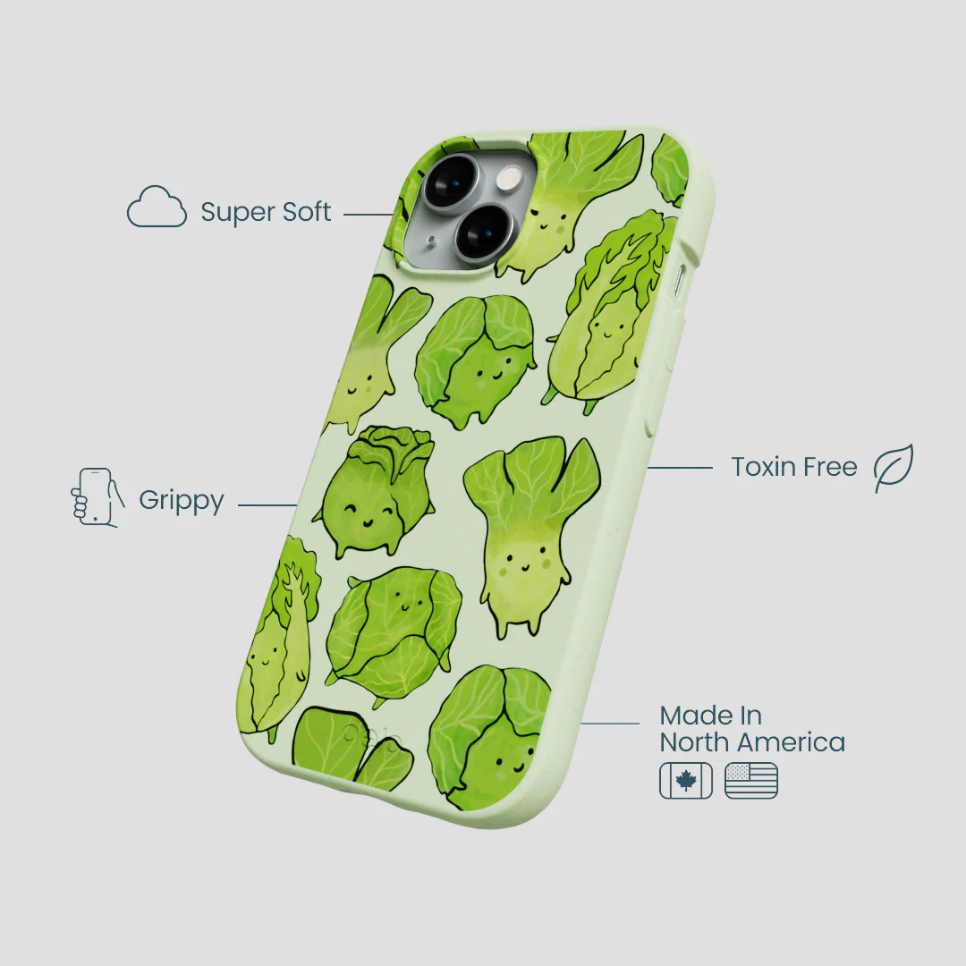 Sage Green Silly Cabbage iPhone 15 Case - Image 4