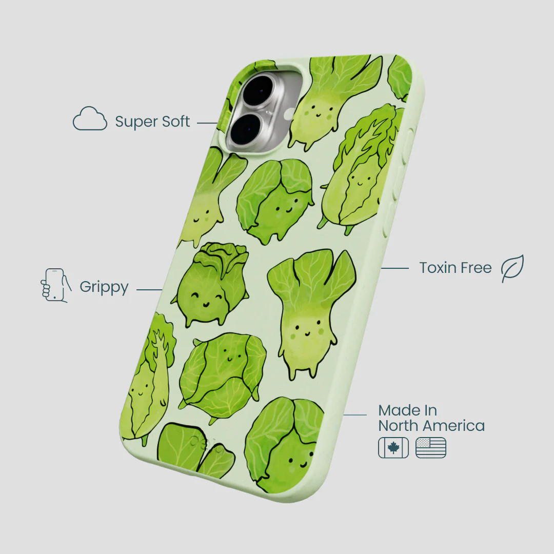 Sage Green Silly Cabbage iPhone 16 Plus Case - Image 4