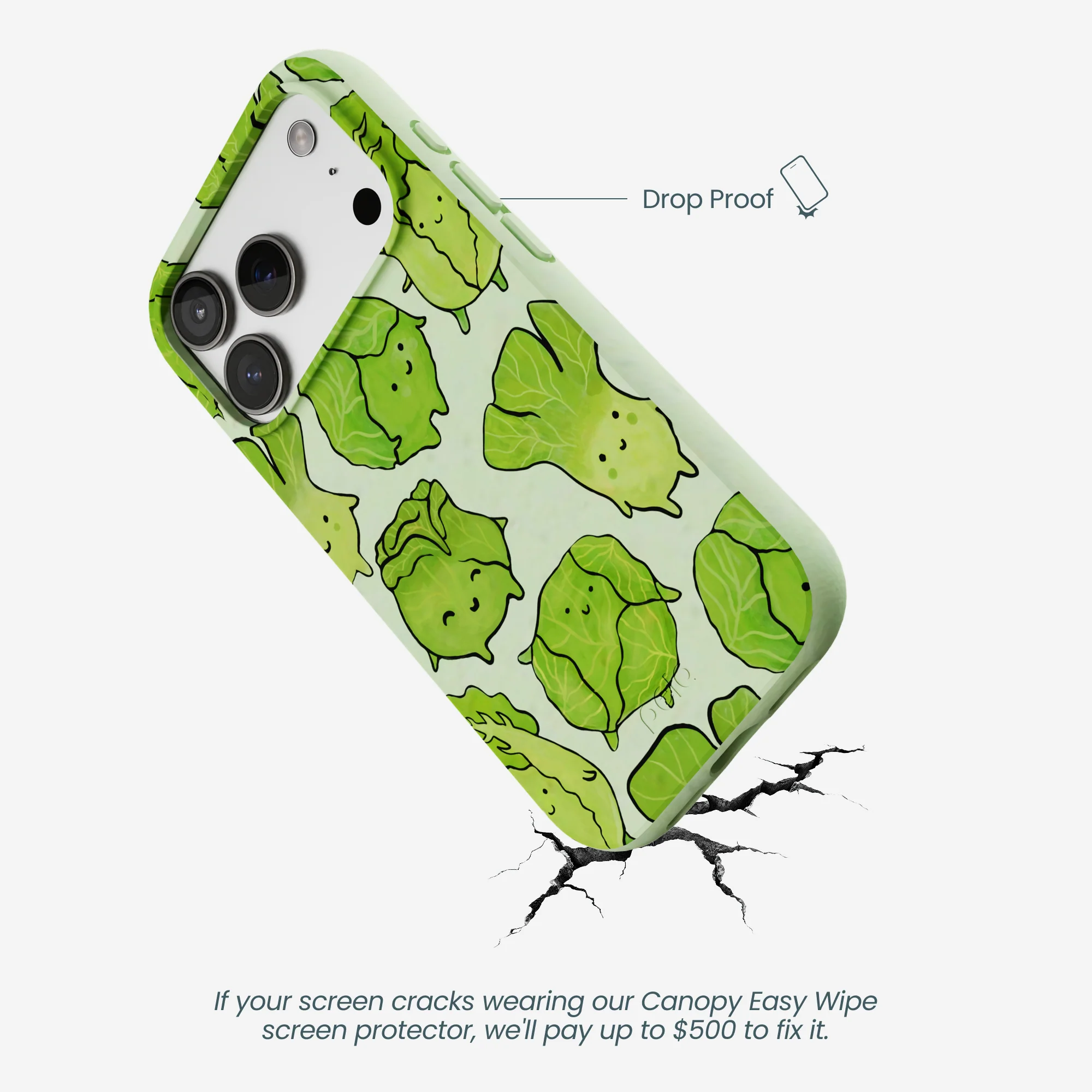 Sage Green Silly Cabbage iPhone 17 Pro Case - Image 4