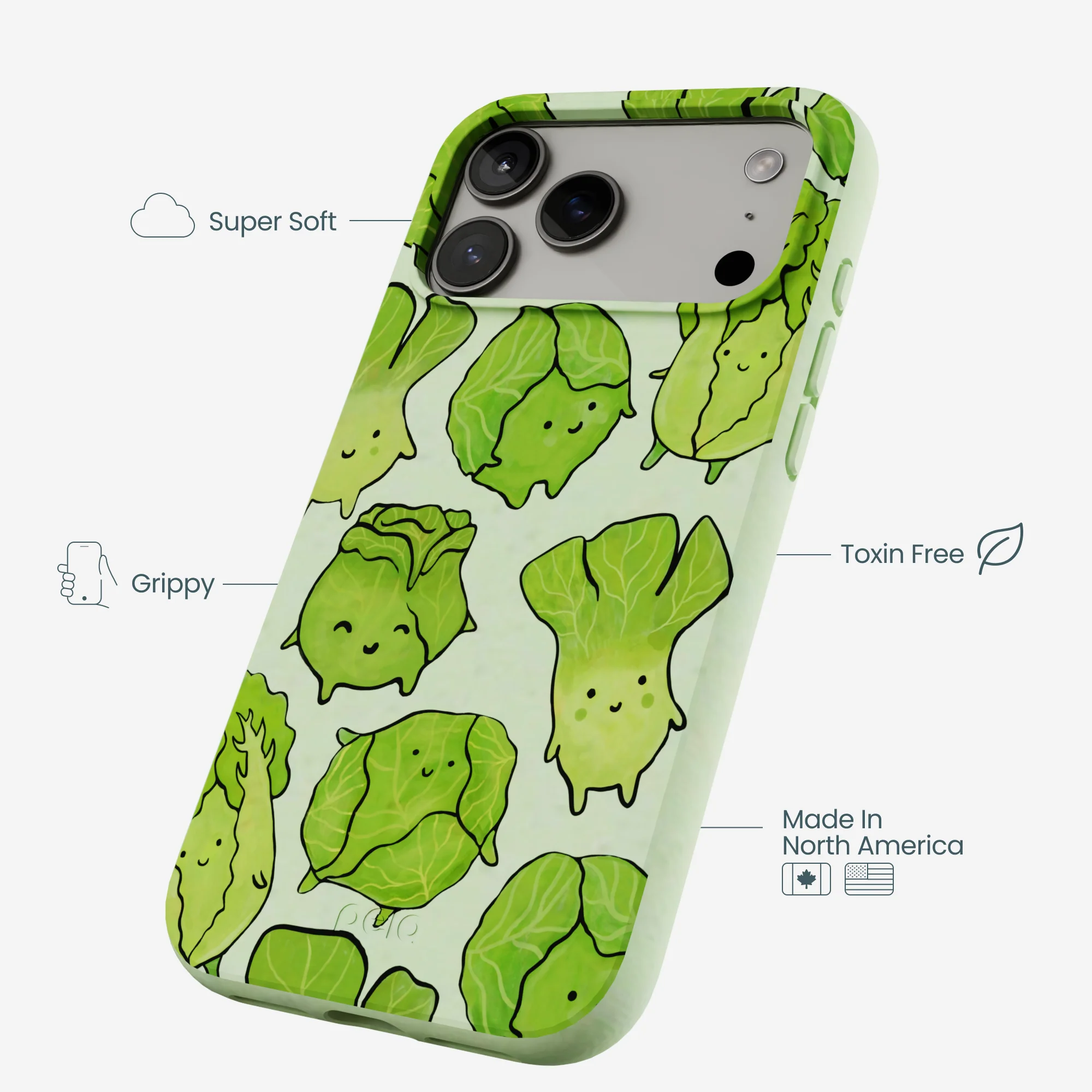 Sage Green Silly Cabbage iPhone 17 Pro Max Case - Image 4