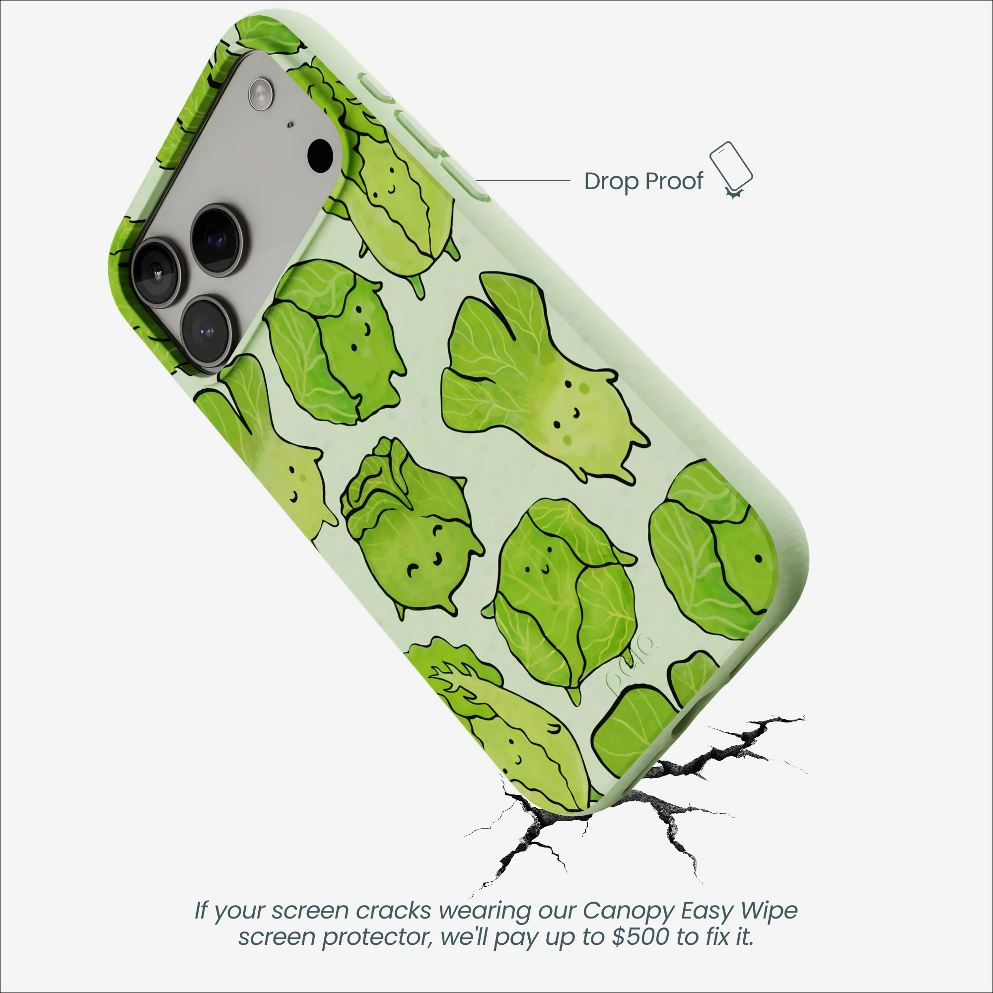 Sage Green Silly Cabbage iPhone 17 Pro Max Case - Image 5