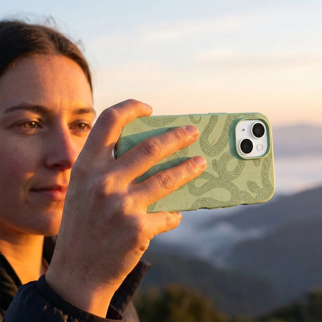 Sage Green Snaky iPhone 17 Case - Image 2