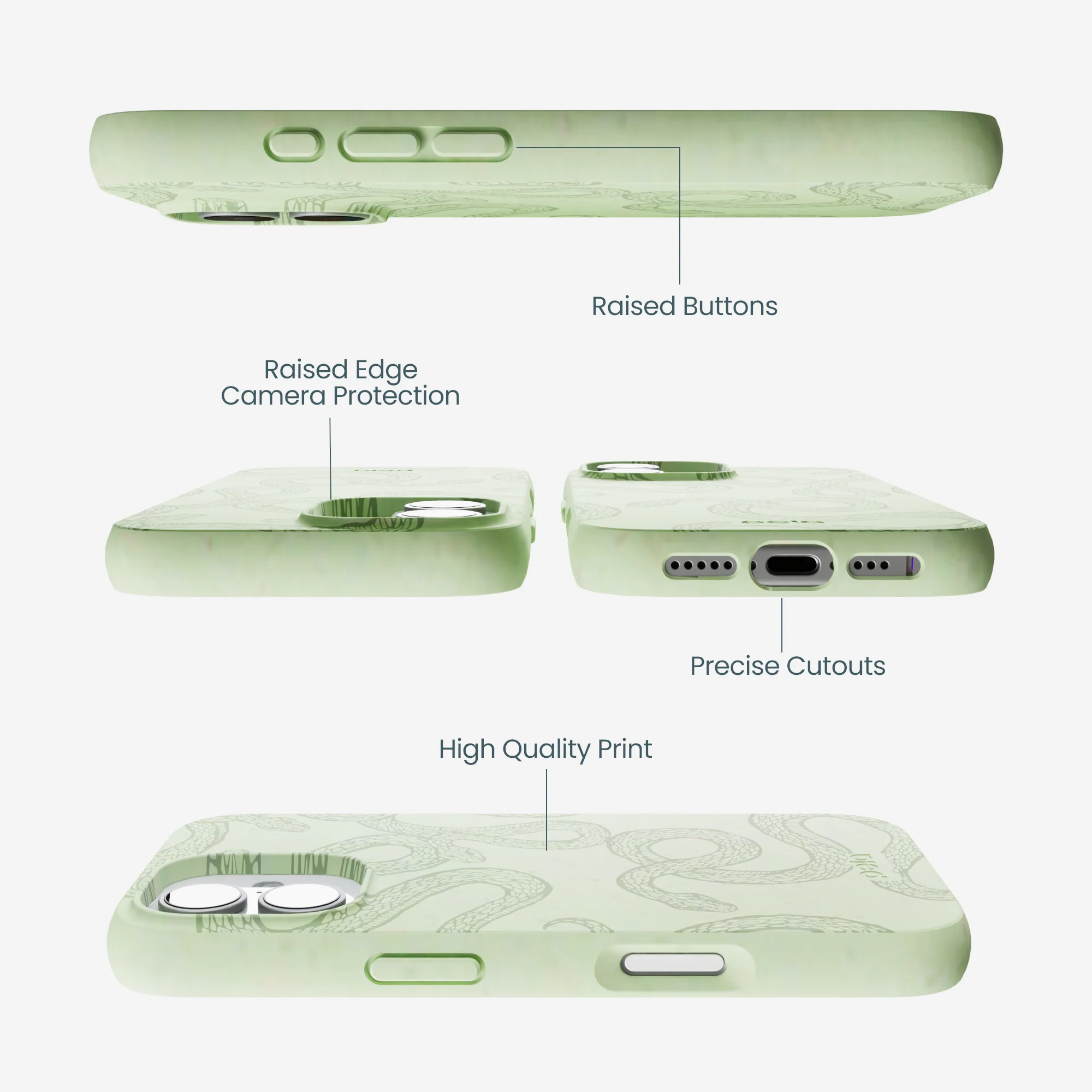 Sage Green Snaky iPhone 17 Case - Image 3